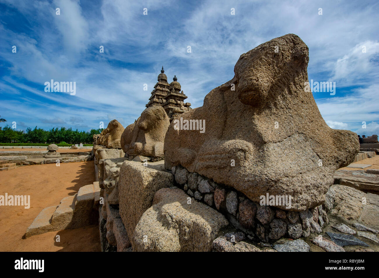 Gruppo di Monumenti a Mahabalipuram Foto Stock