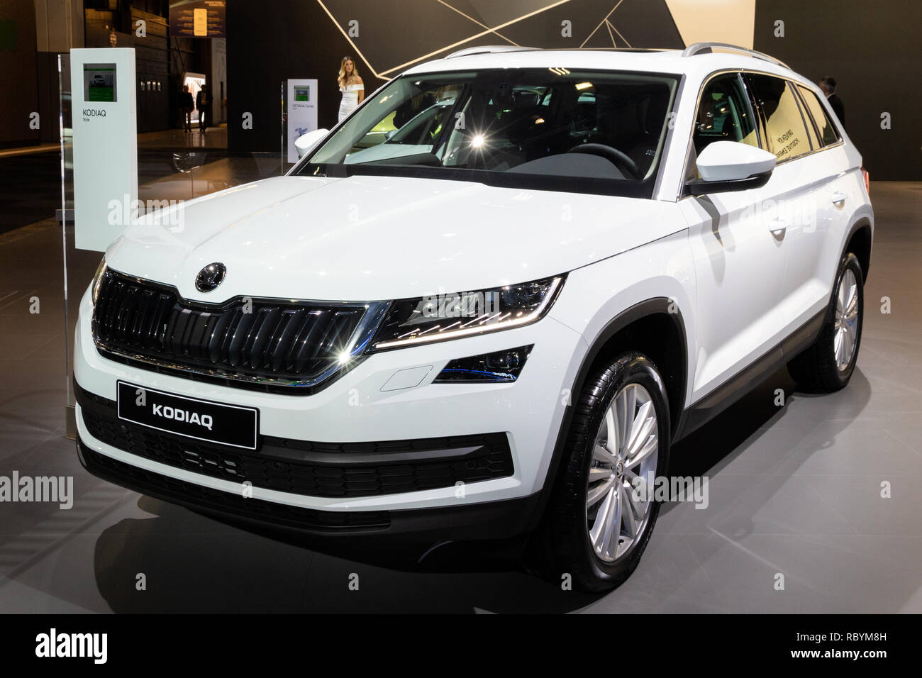 Bruxelles - Jan 10, 2018: Skoda Kodiaq compatte auto SUV presentati all Expo di Bruxelles Autosalon motor show. Foto Stock