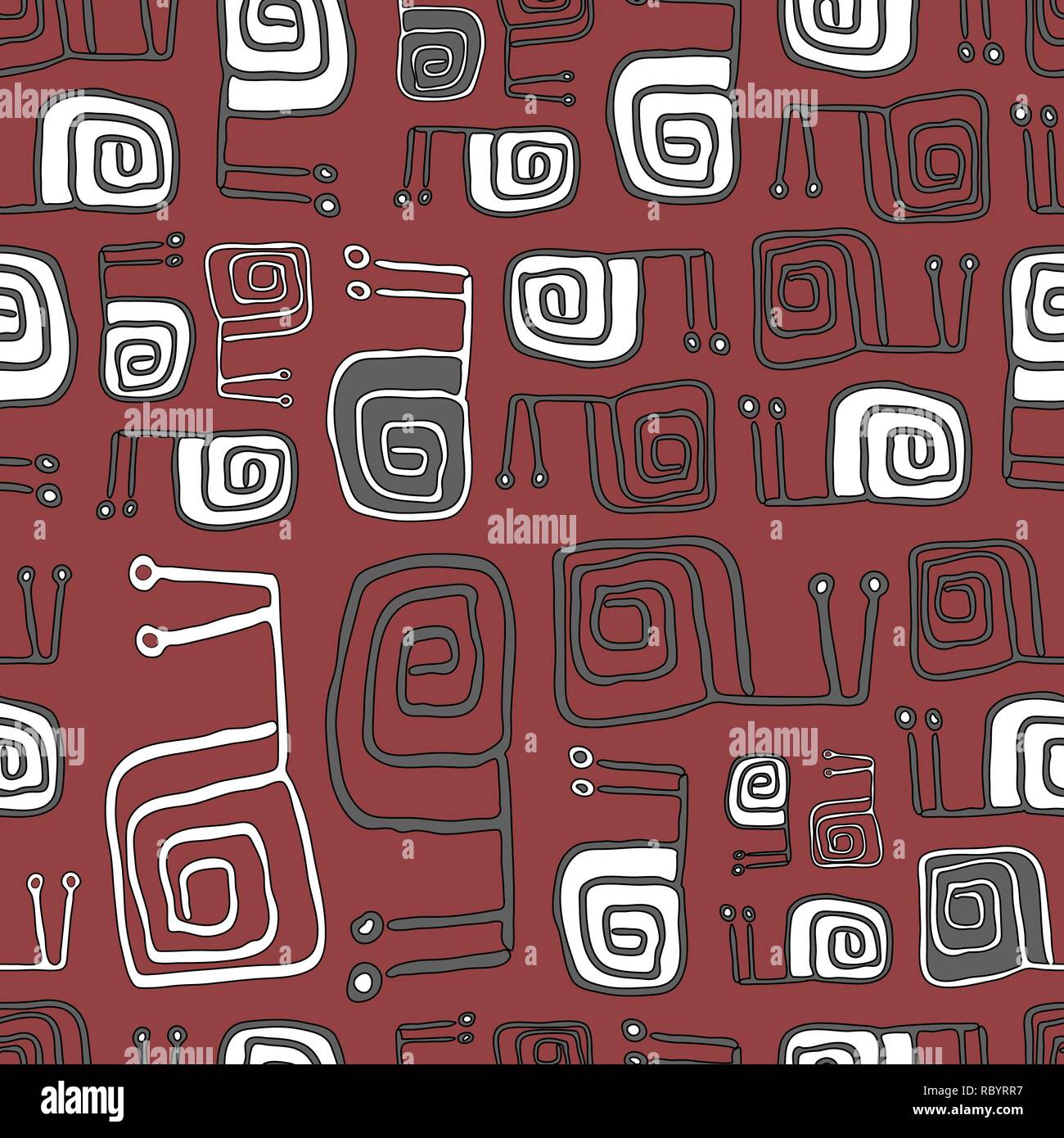 Modello senza cuciture con graziosi lumache. Sfondo vettoriale, Pattern. Illustrazione Vettoriale