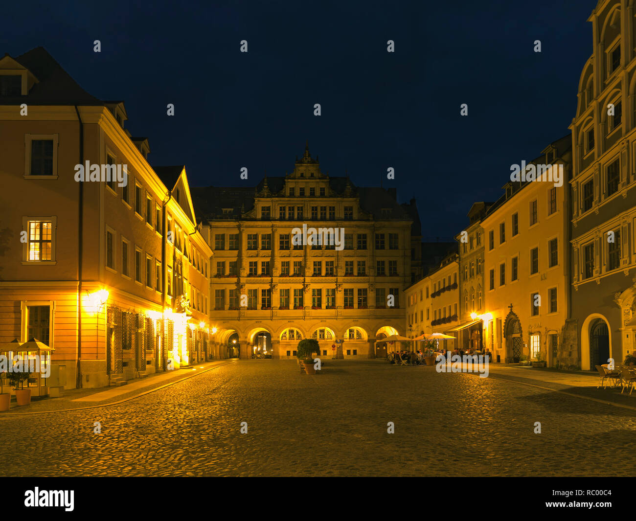 Bildmitte - Neues Rathaus von 1902, Pilzläuben, Untermarkt 25, Görlitz, Sachsen, Deutschland, Europa | Neues Rathaus, Municipio nuovo, Untermarkt 25, Goe Foto Stock