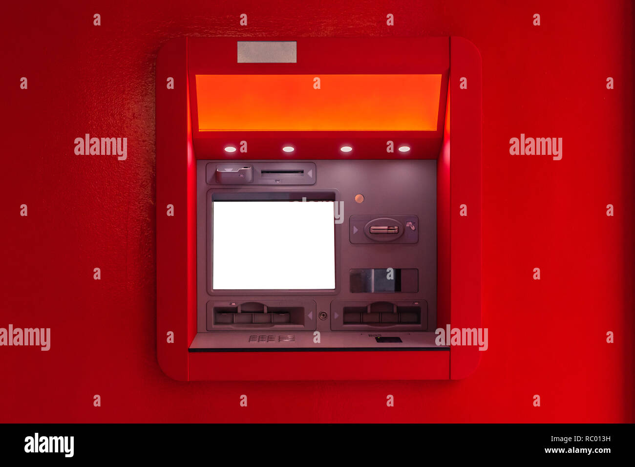 Macchina ATM. Prelievo contanti da ATM. Pulire la retina, metti il tuo testo ci. Modello. Foto Stock