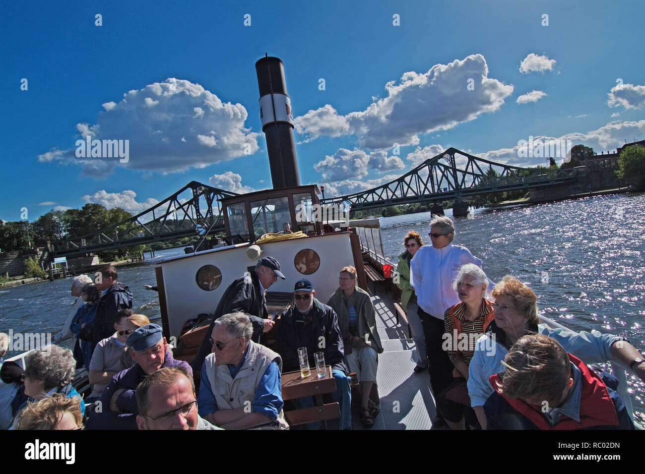 Glienicker Brücke, Verbindung Berlin-Potsdam über die Havel, im Kalten Krieg, Agentenaustausch Ost-West, Foto Stock