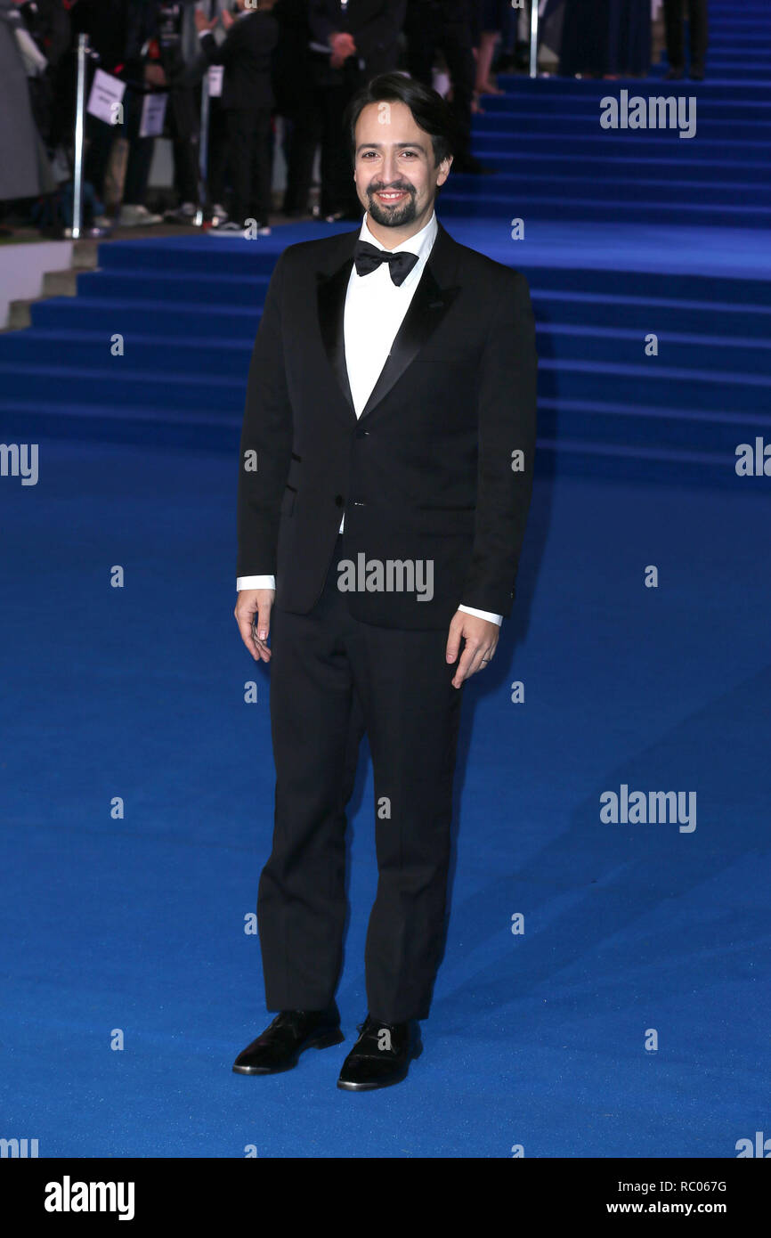 La premiere europeo di 'Mary Poppins restituisce" tenutasi presso la Royal Albert Hall - Arrivi con: Lin-Manuel Miranda dove: Londra, Regno Unito quando: 12 Dic 2018 Credit: Mario Mitsis/WENN.com Foto Stock