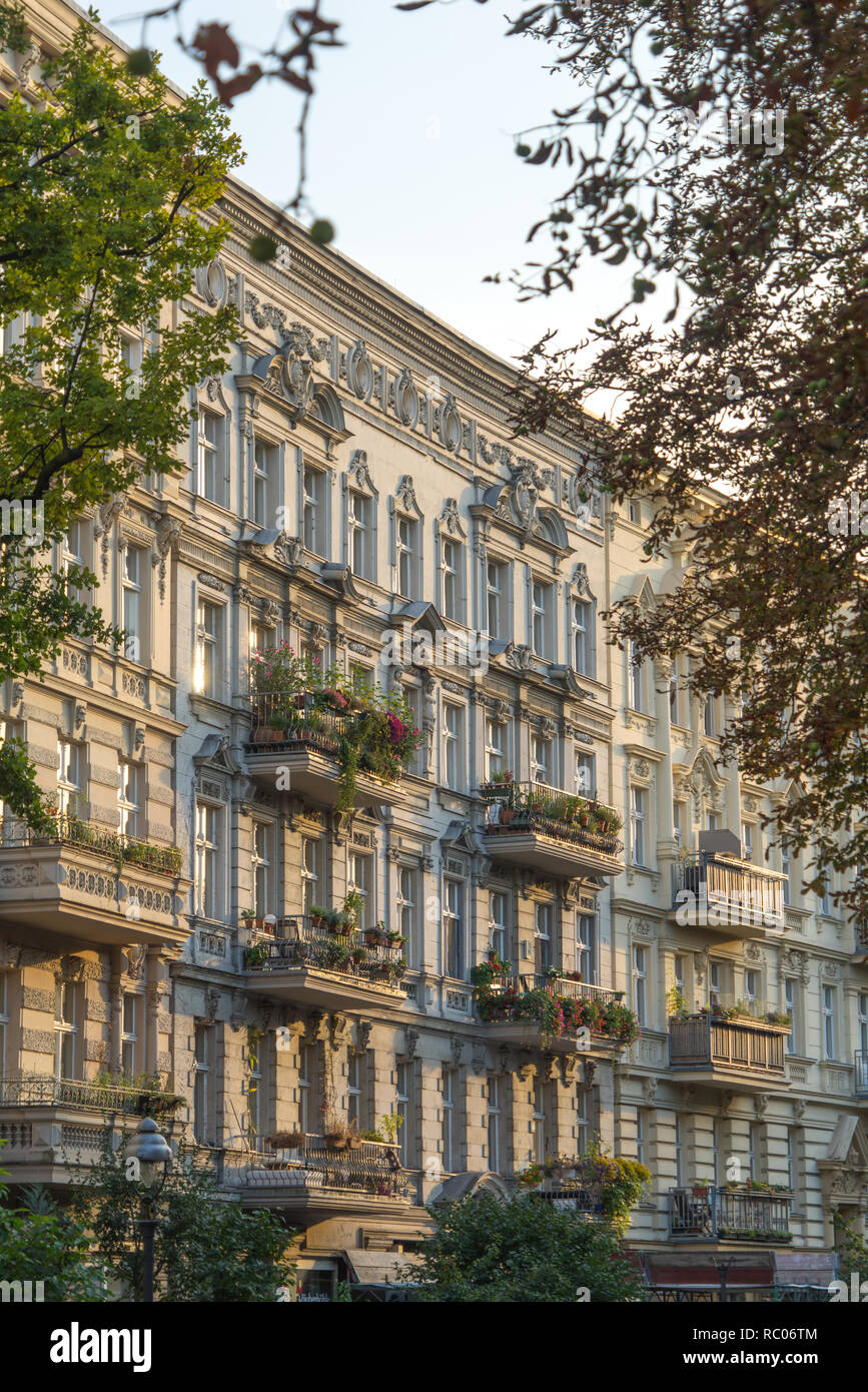 Architettura residenziale di Berlin Kreuzberg Planufer Foto Stock