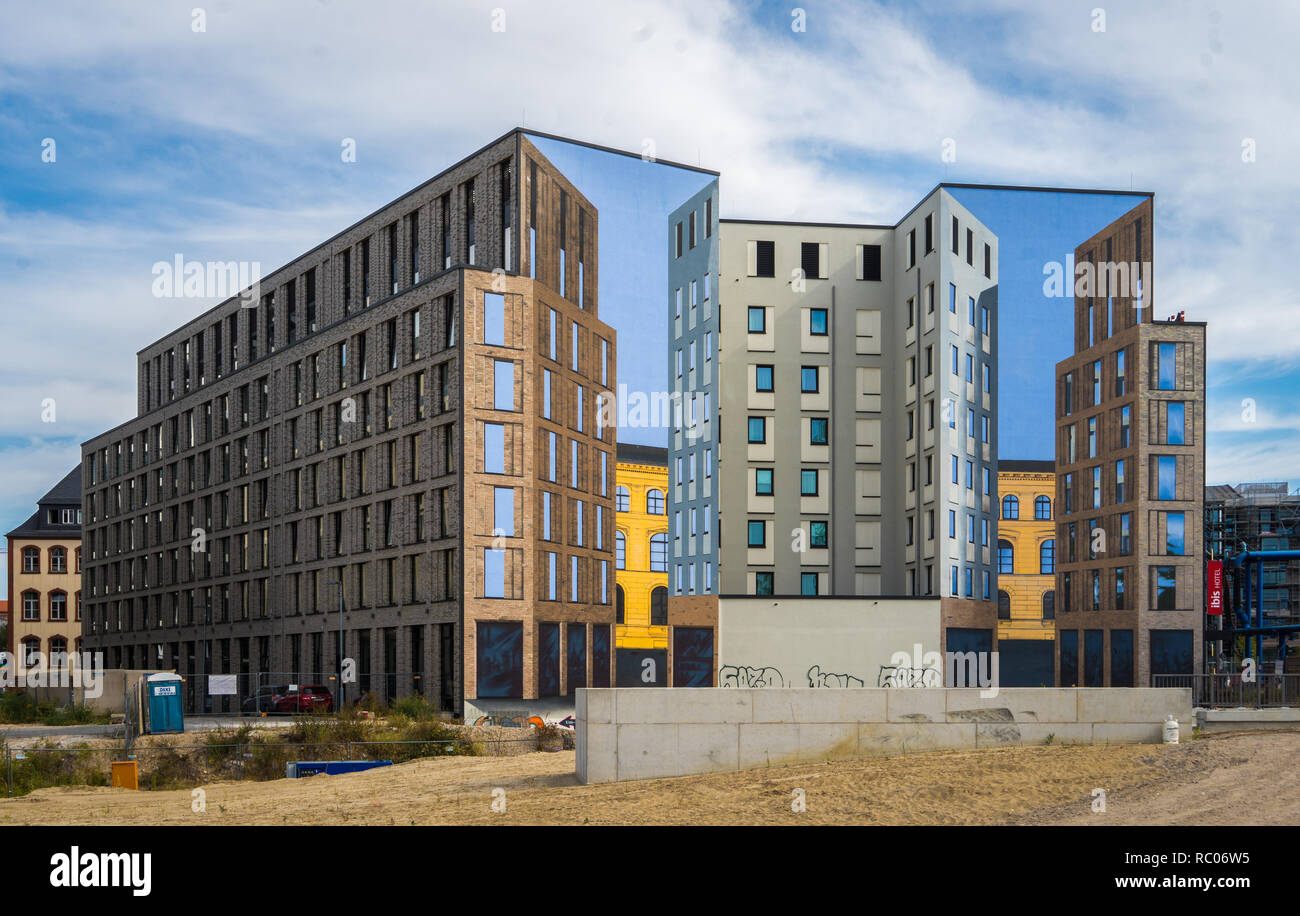 Berlin am Hauptbahnhof Optische Täuschung Architektur Foto Stock