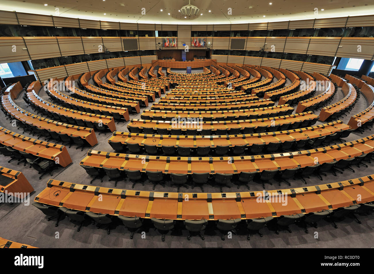 Ue-Parlamentsgebäude, Plenarsall des Brüsseler Sitzes des Europäischen Parlaments, Brüssel, Belgien, Europa | Palazzo del Parlamento della Comunità europea par Foto Stock