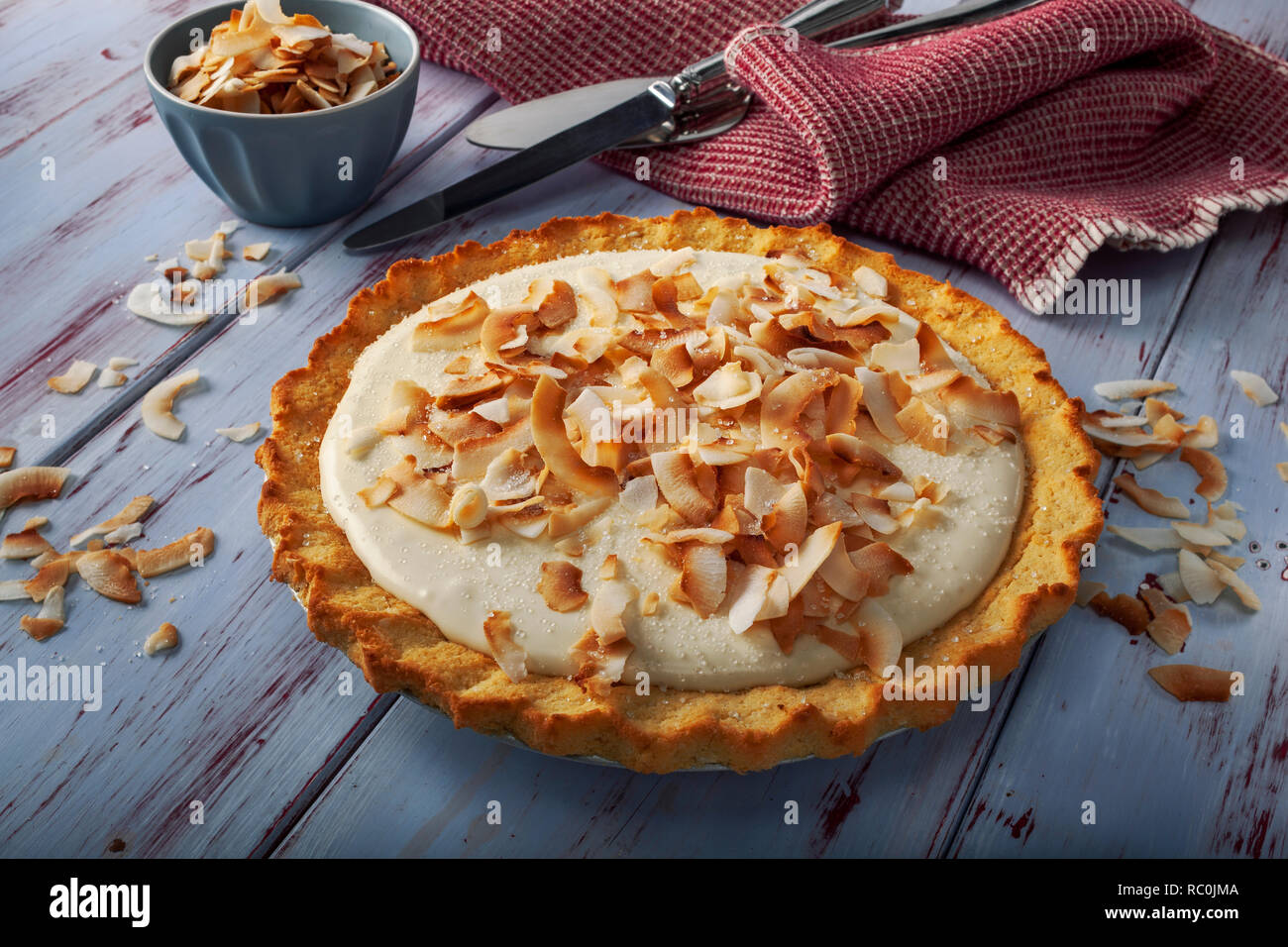 Coconut cream pie Foto Stock
