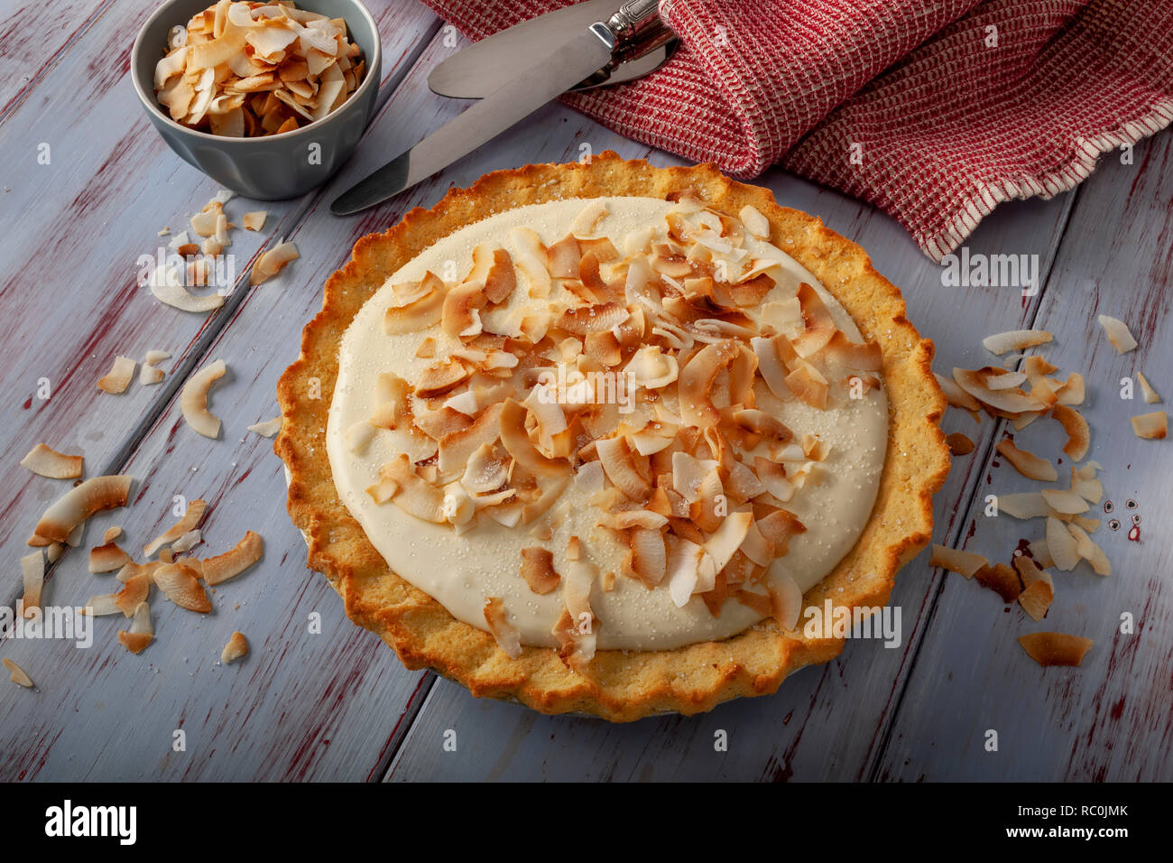Coconut cream pie Foto Stock