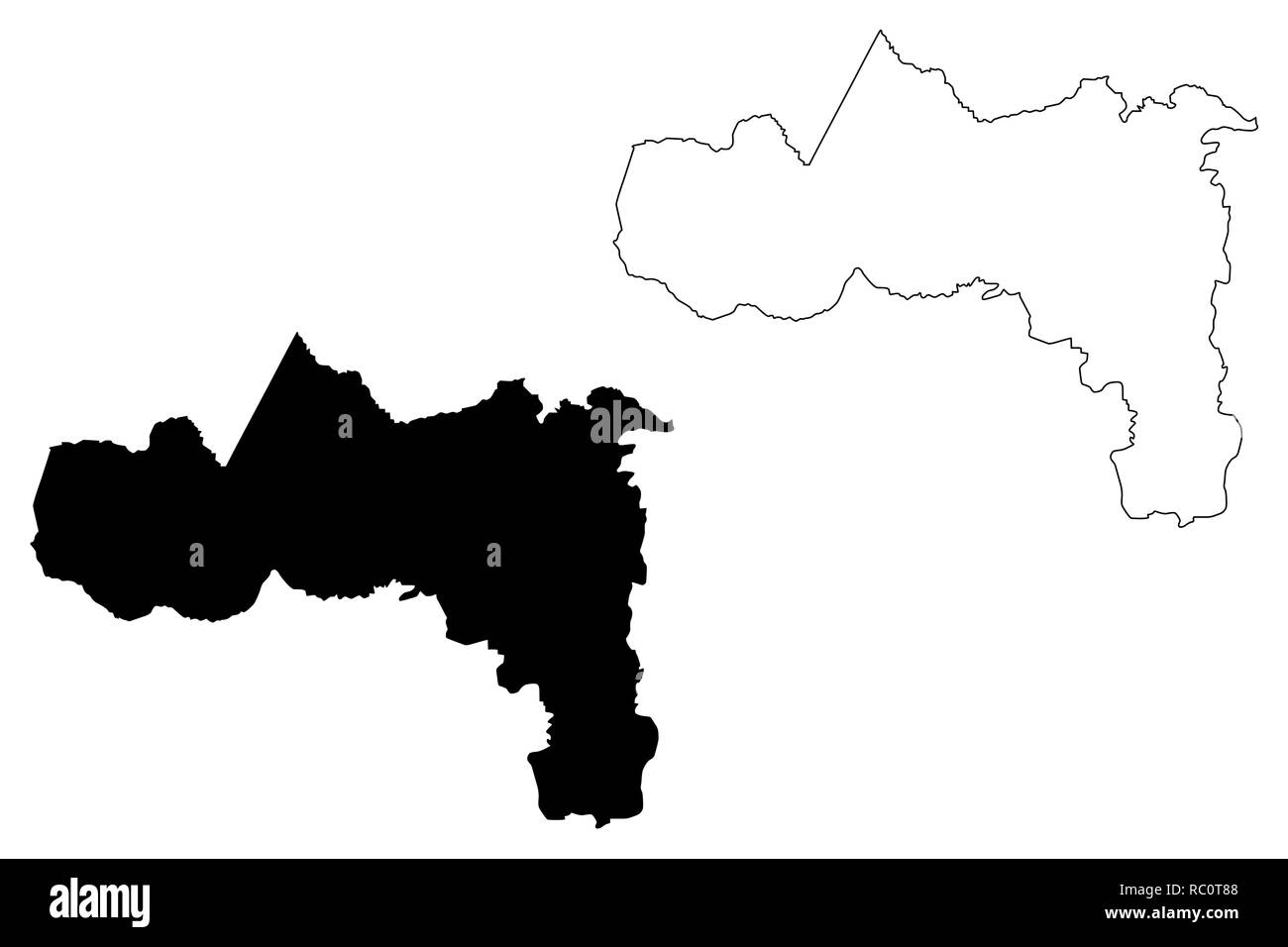 Tigray (Repubblica federale democratica d'Etiopia, Corno d Africa, delle regioni e delle città chartered di Etiopia) mappa illustrazione vettoriale, scribble sk Illustrazione Vettoriale