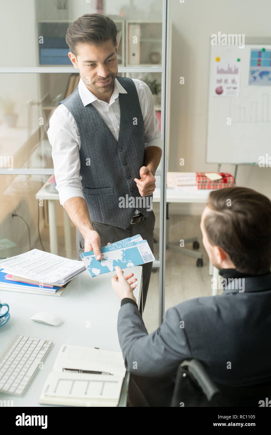 Biglietti aerei per viaggio di lavoro Foto Stock