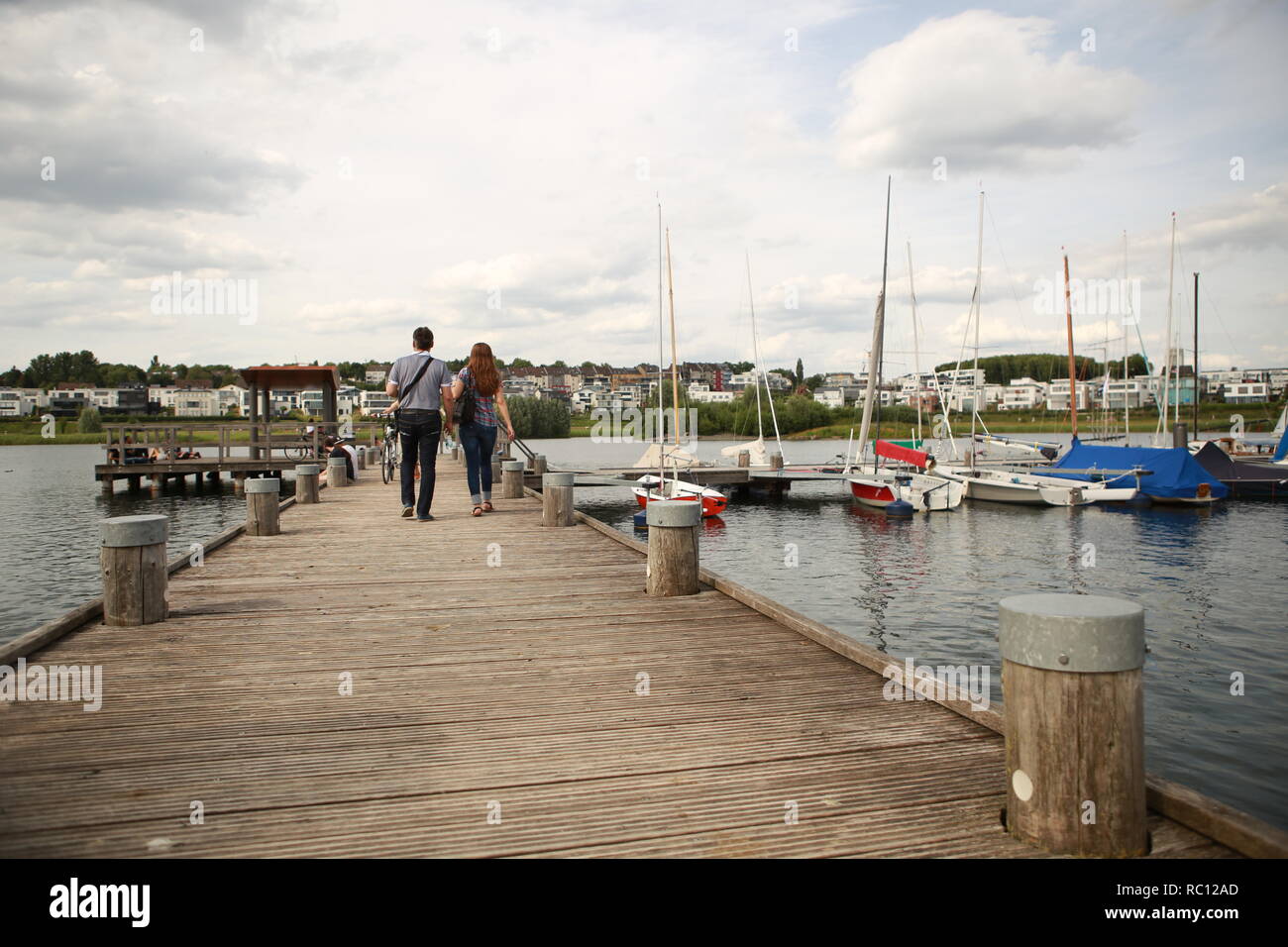 Segelboote.Hafen PHOENIXS vedere a Dortmund (Germania) Foto Stock