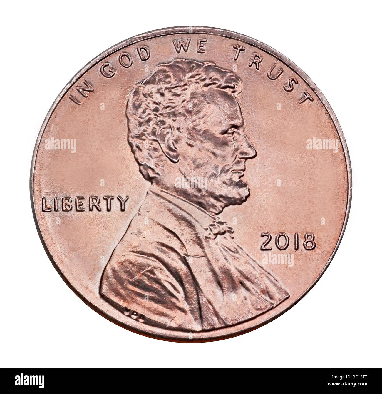 2018 American una moneta da un centesimo, Lincoln penny Foto Stock