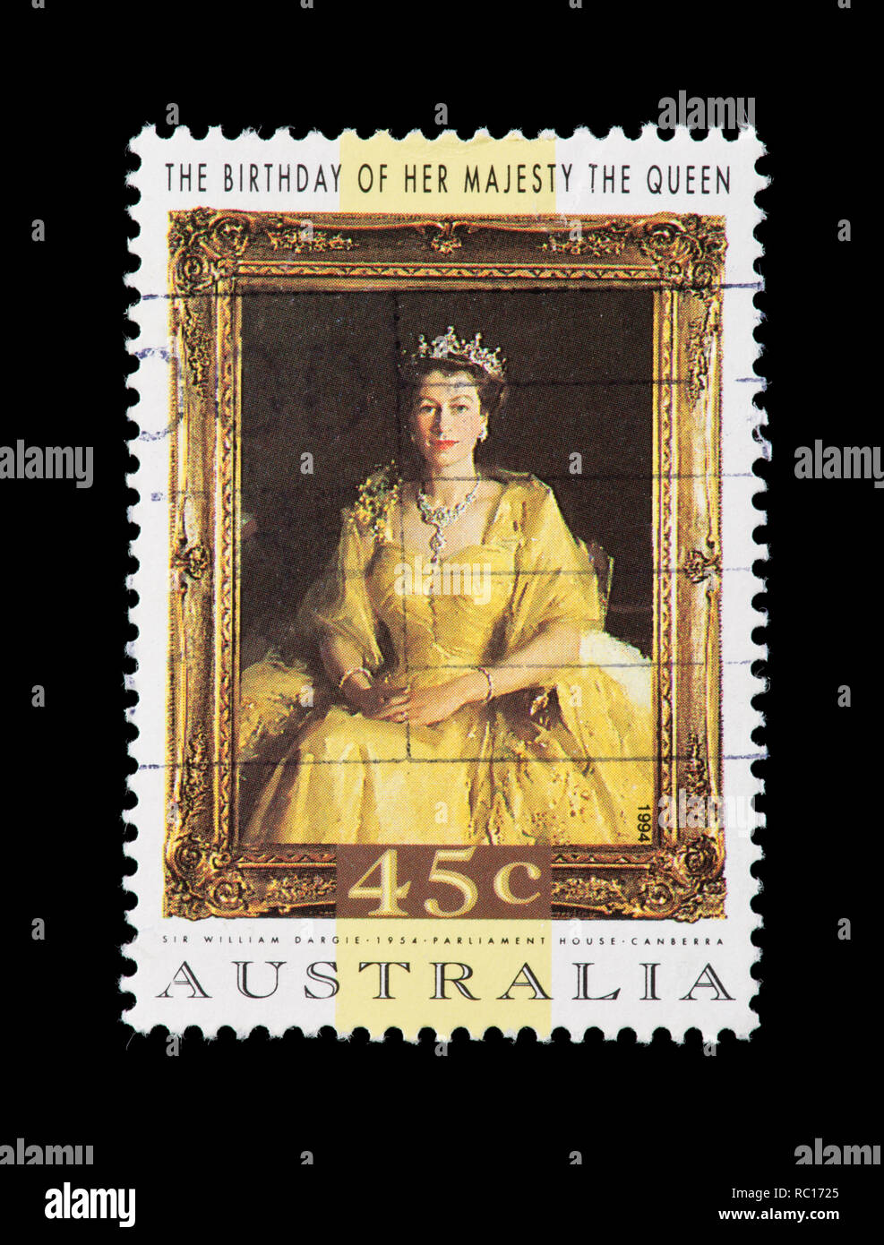 Francobollo da Australia raffigurante la regina Elisabetta II per il suo 68 esimo compleanno Foto Stock