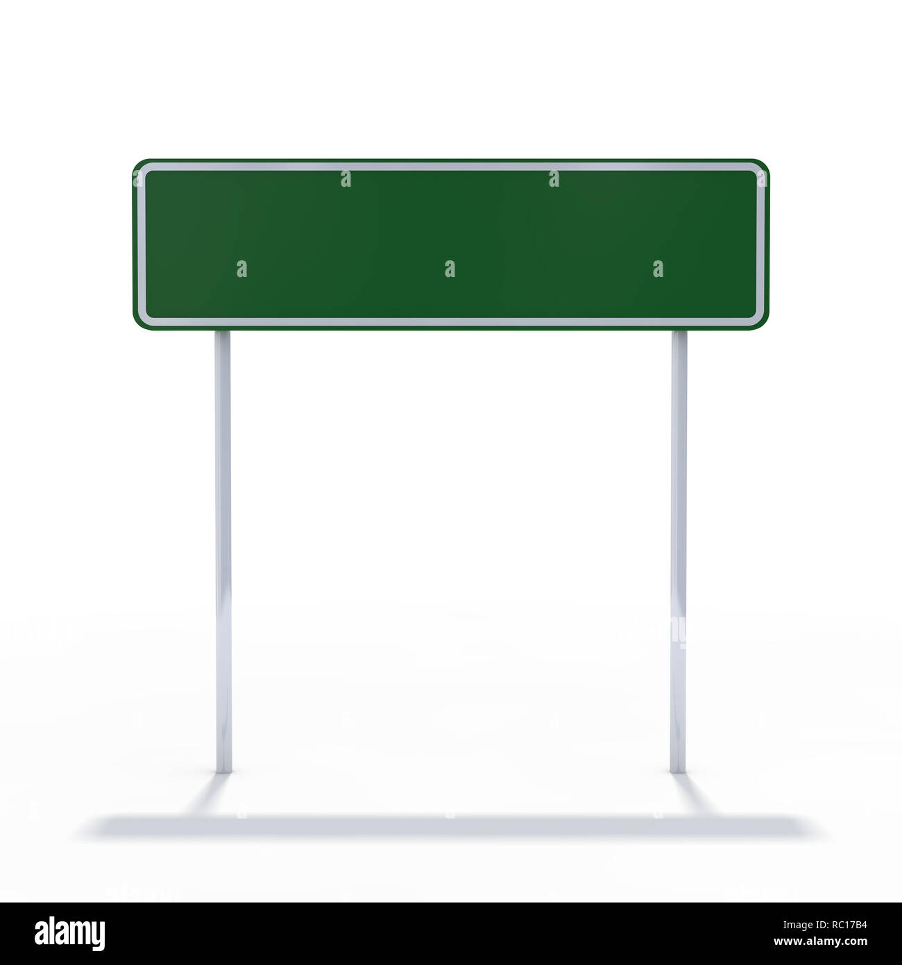 Blank cartello verde o di svuotare i cartelli stradali. Il rendering 3D Foto Stock