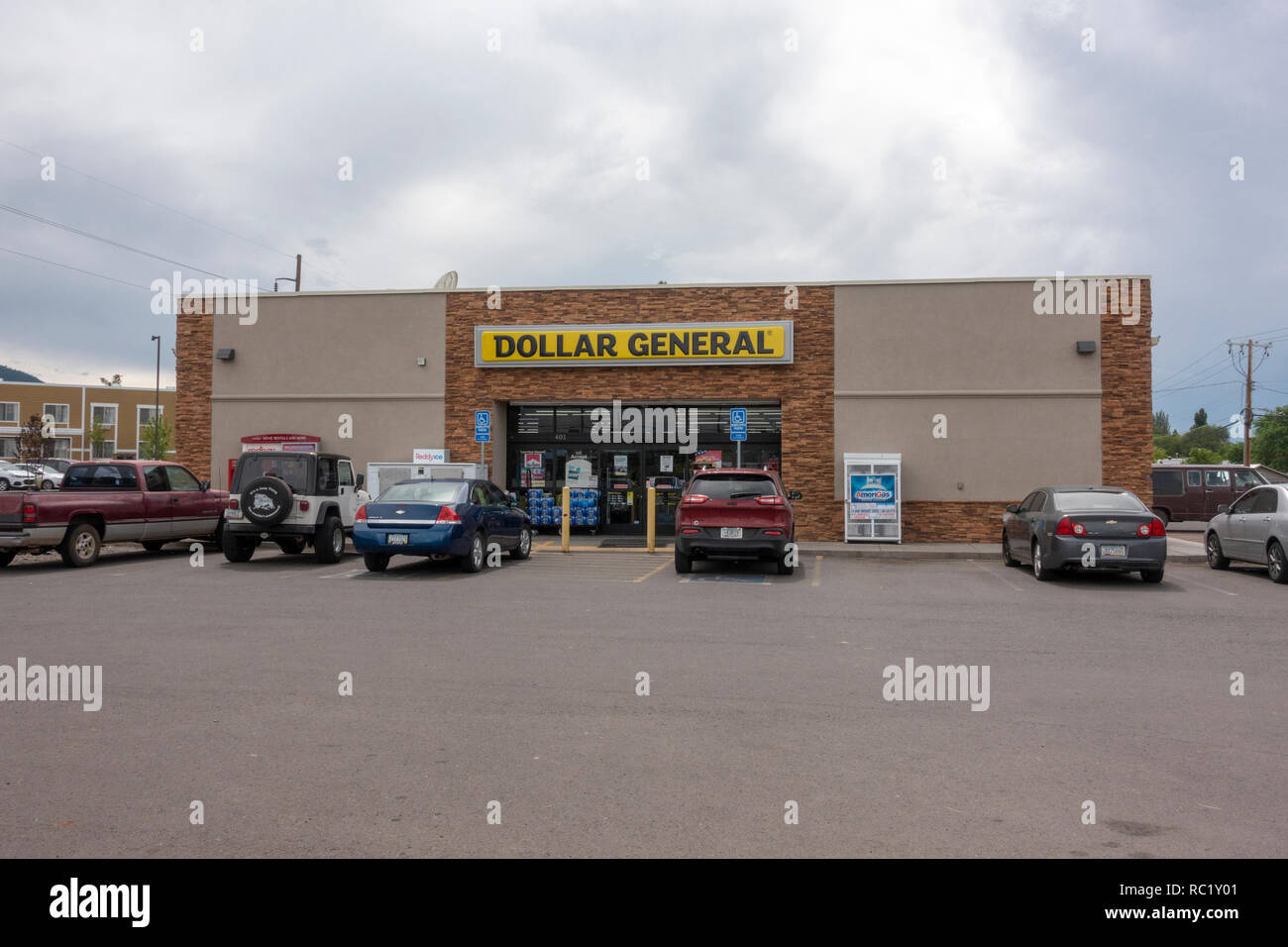 Un dollaro General store in Williams, Northern Arizona, Stati Uniti d'America. Foto Stock