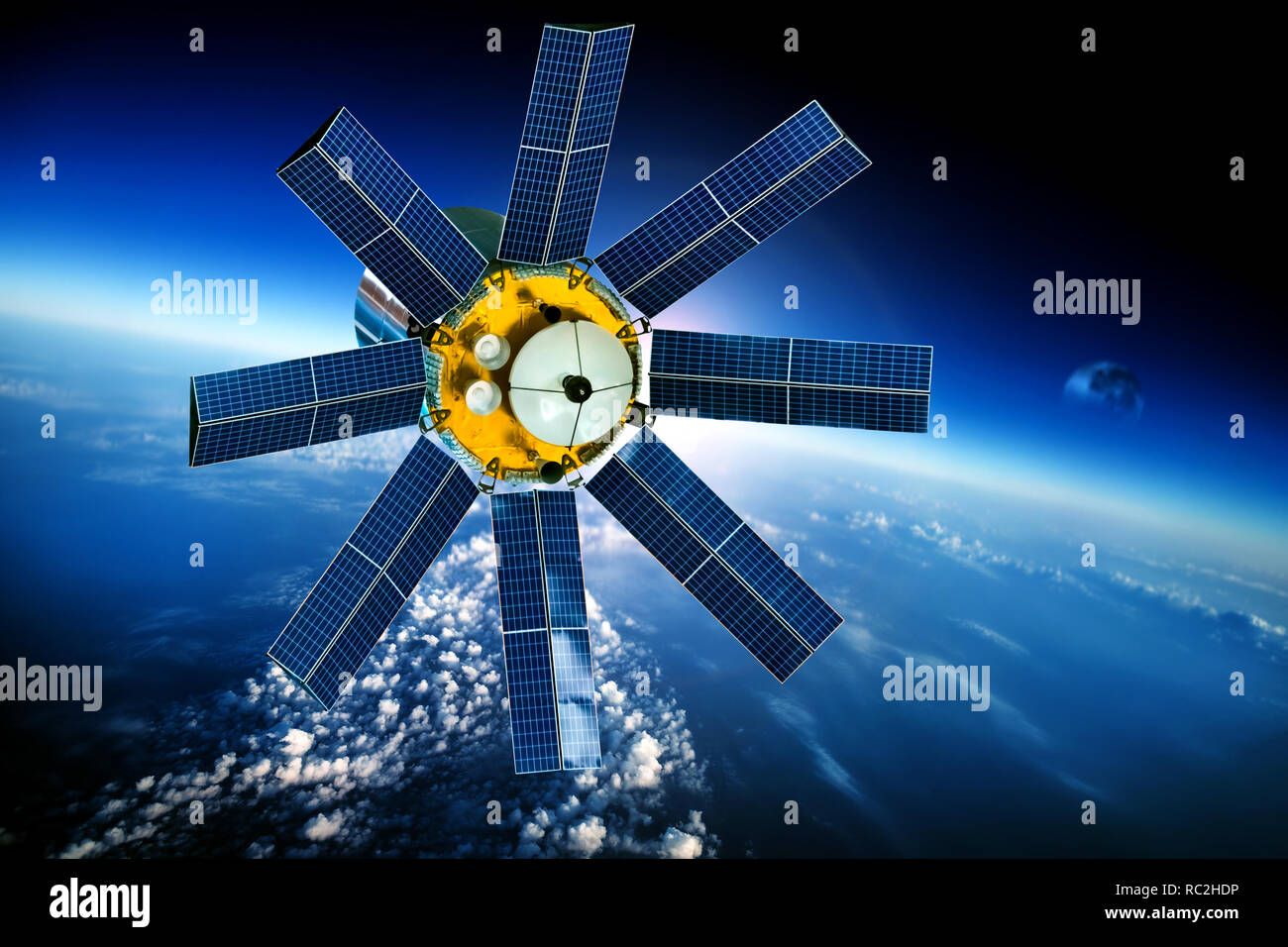 Spazio satellite in orbita attorno alla terra. Gli elementi di questa immagine fornita dalla NASA. Foto Stock