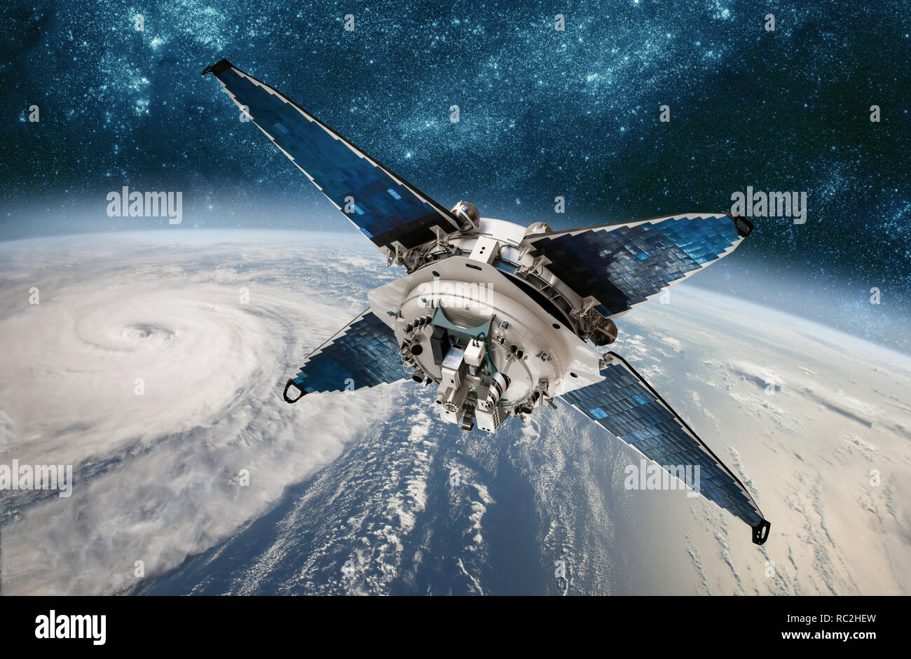 Spazio di monitoraggio via satellite da orbita terrestre meteo dallo spazio, uragano, tifone sul pianeta terra. Gli elementi di questa immagine fornita dalla NASA. Foto Stock