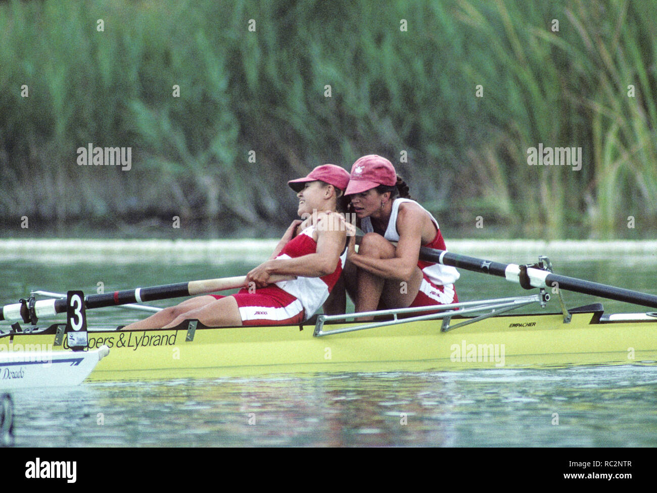 Barcellona, Spagna. Può W2X, ictus, Katherine liccio e bow Marnie MCBEAN, 1992 Olimpico di canottaggio regata sul lago di Banyoles, Catalonia [Obbligatorio di credito, © Peter Spurrier/ Intersport immagini] Foto Stock