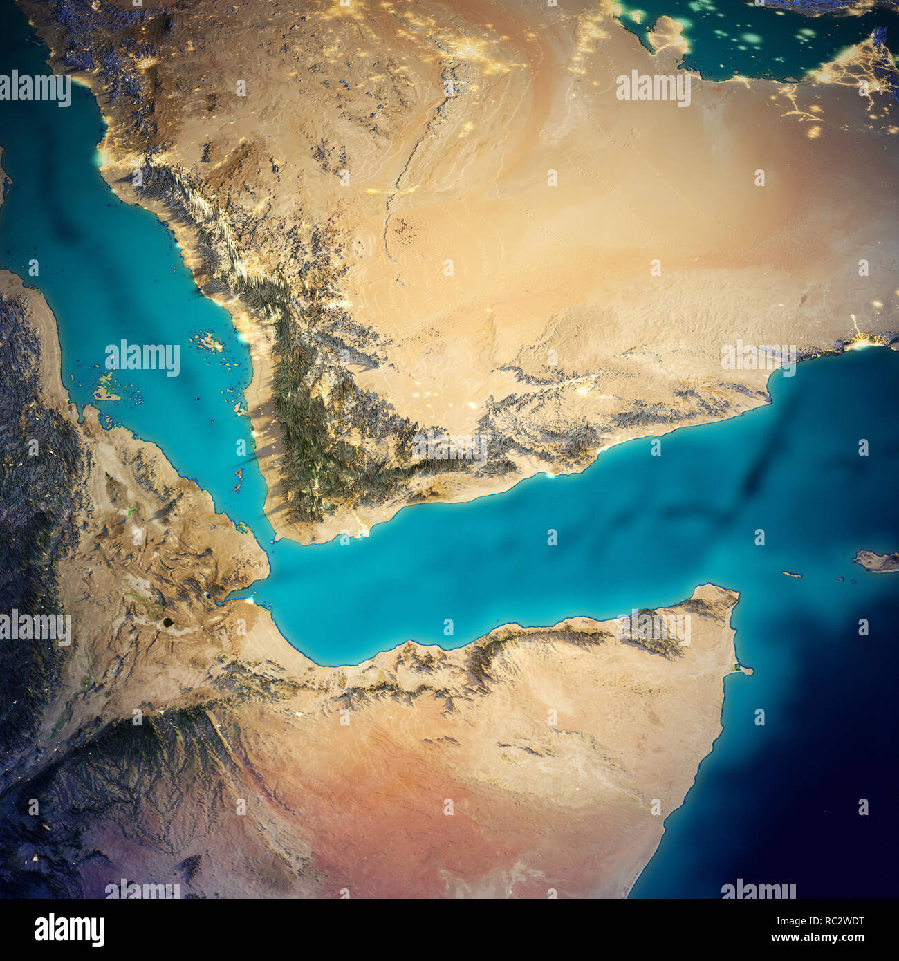 In Arabia Saudita e in Somalia mappa Foto Stock