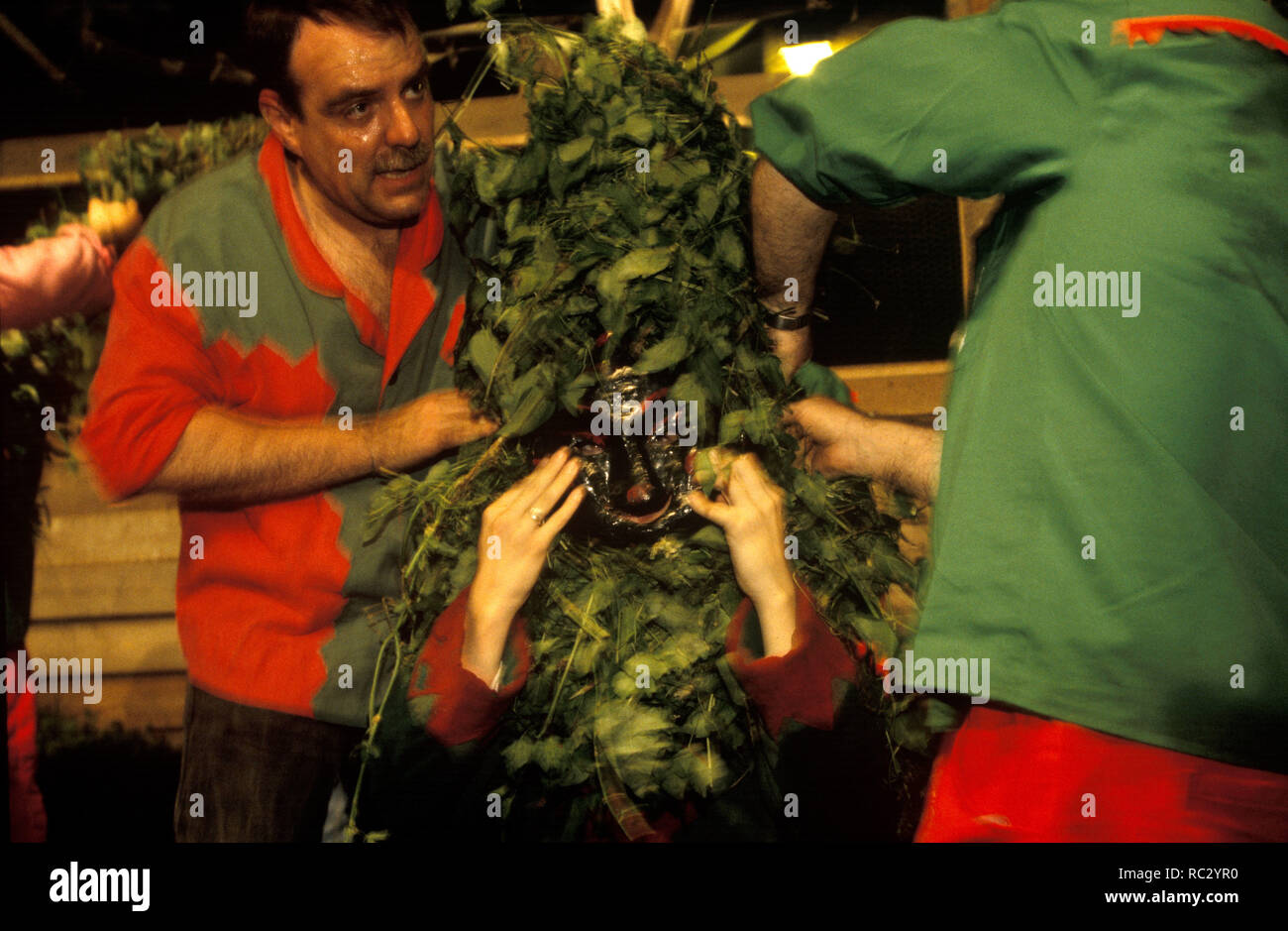 Spagna - Berguedá (distretto) - Catalogna - Barcellona. Els Vestint Plens La Patum, festa declarada Patrimoni de la Humanitat Berga, Berguedà, Barcellona Foto Stock