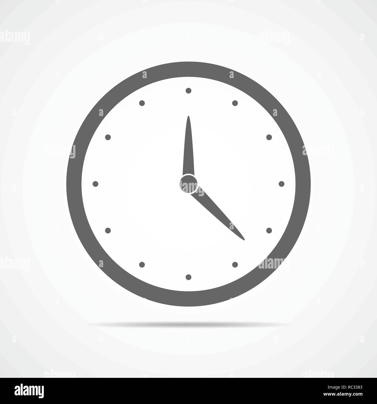 Icona di un orologio in design piatto. Illustrazione Vettoriale. Grigio icona orologio isolato su sfondo chiaro. Illustrazione Vettoriale