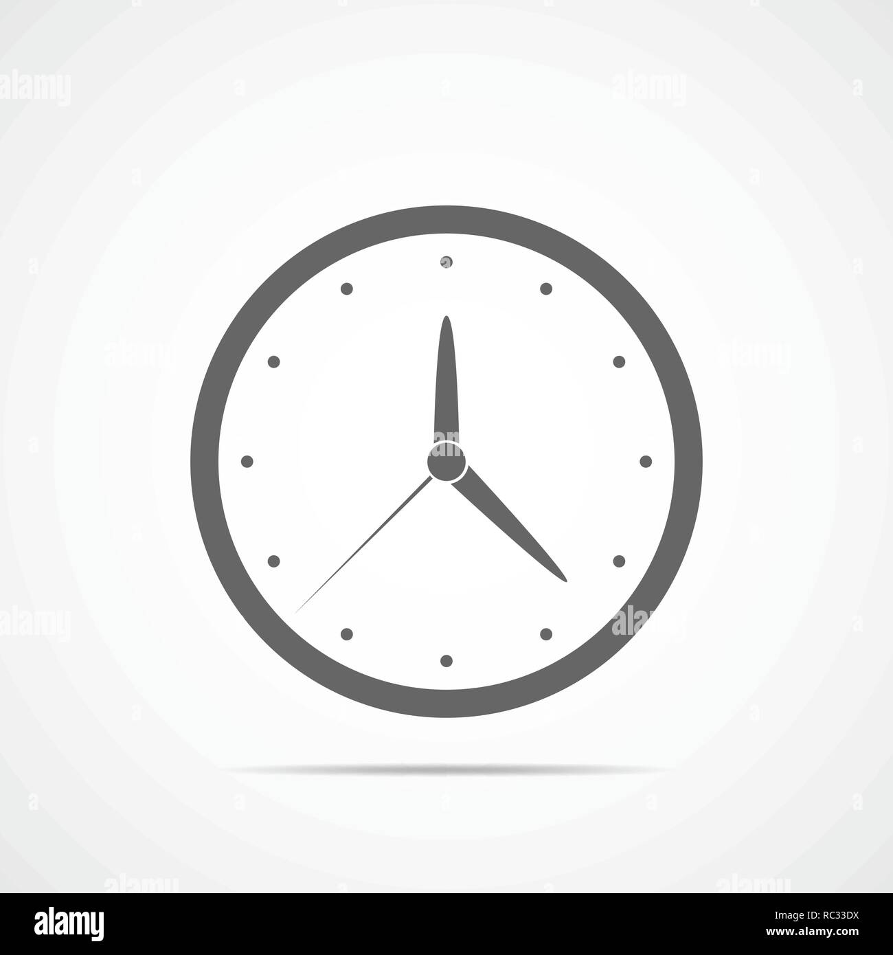 Icona di un orologio in design piatto. Illustrazione Vettoriale. Grigio icona orologio isolato su sfondo chiaro. Illustrazione Vettoriale