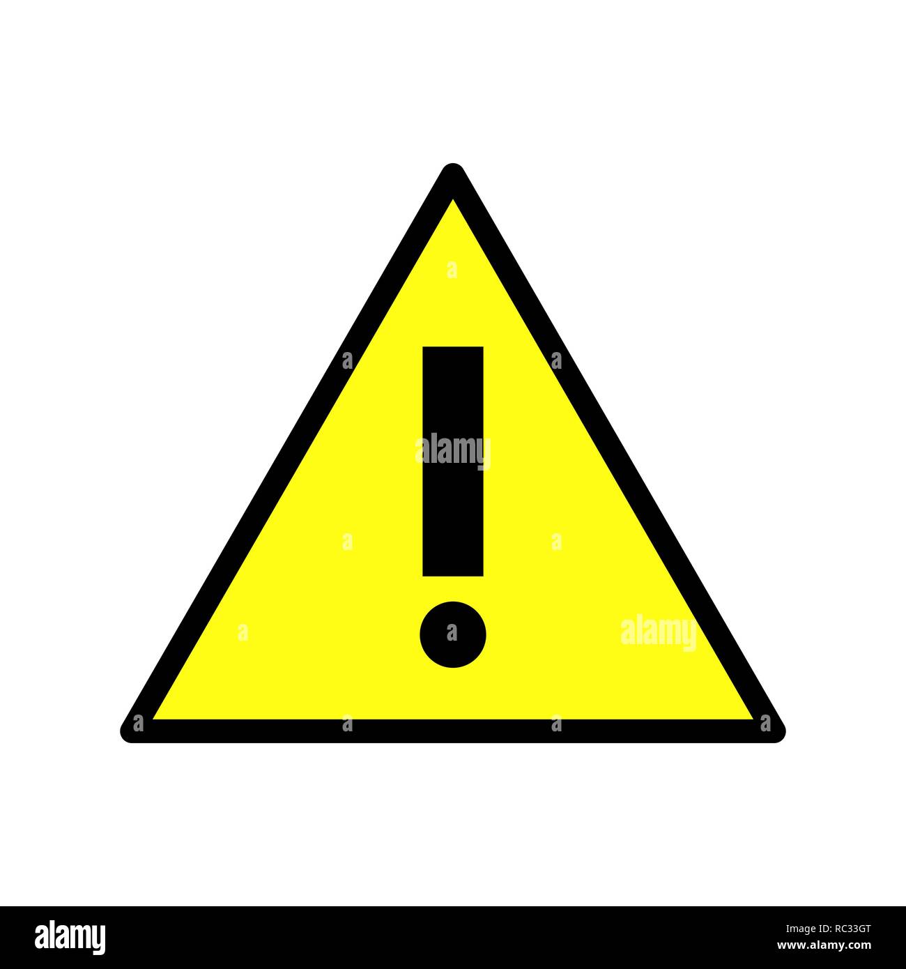 Attenzione pericolo di segno. Illustrazione Vettoriale. Avvertenza segno a triangolo con punto esclamativo. Illustrazione Vettoriale