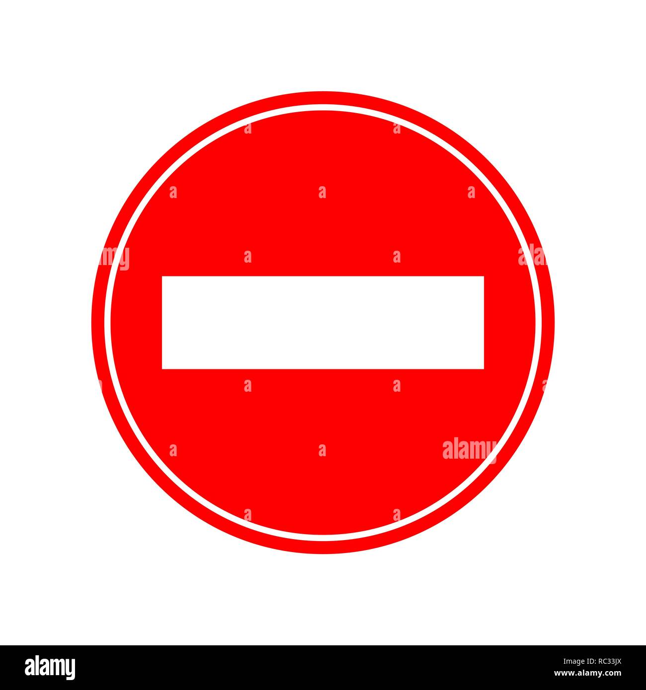 Rosso mattone in segno di avvertimento. Illustrazione Vettoriale. Nessuna voce, segno di traffico isolato Illustrazione Vettoriale