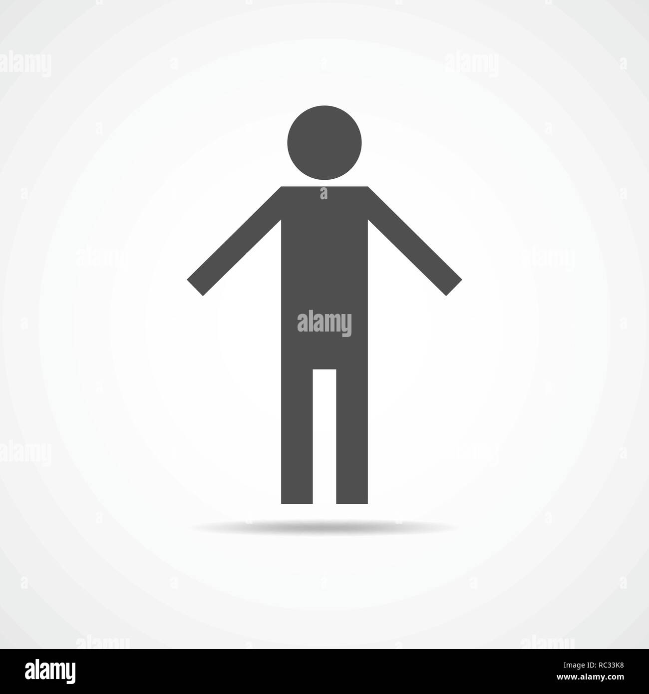 Icona di uomo in design piatto. Illustrazione Vettoriale. Uomo grigio icona sullo sfondo luminoso Illustrazione Vettoriale
