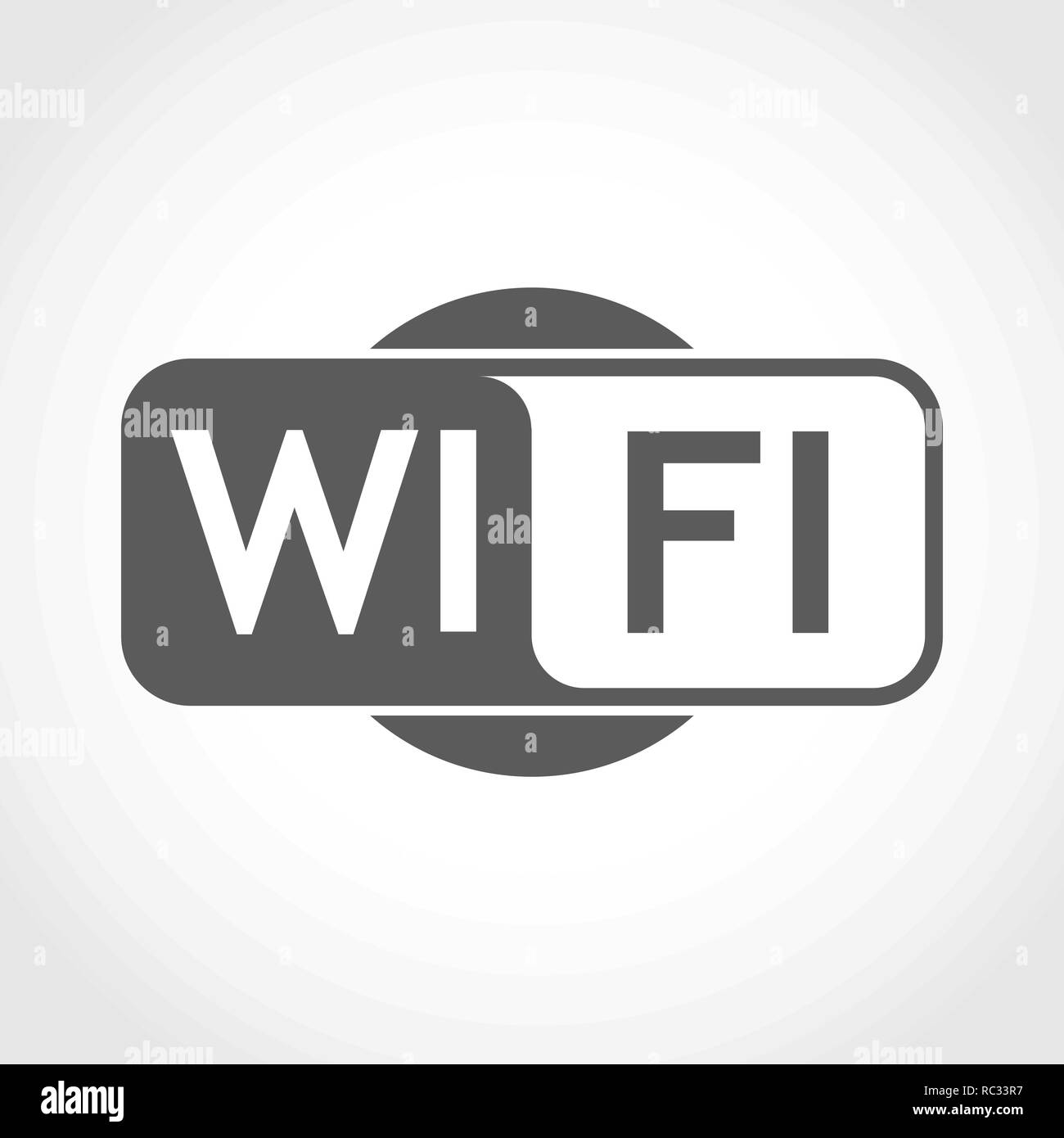 Connessione WiFi gratuita, icona nel design piatto. Illustrazione Vettoriale. Grigio icona WiFi su sfondo chiaro. Illustrazione Vettoriale