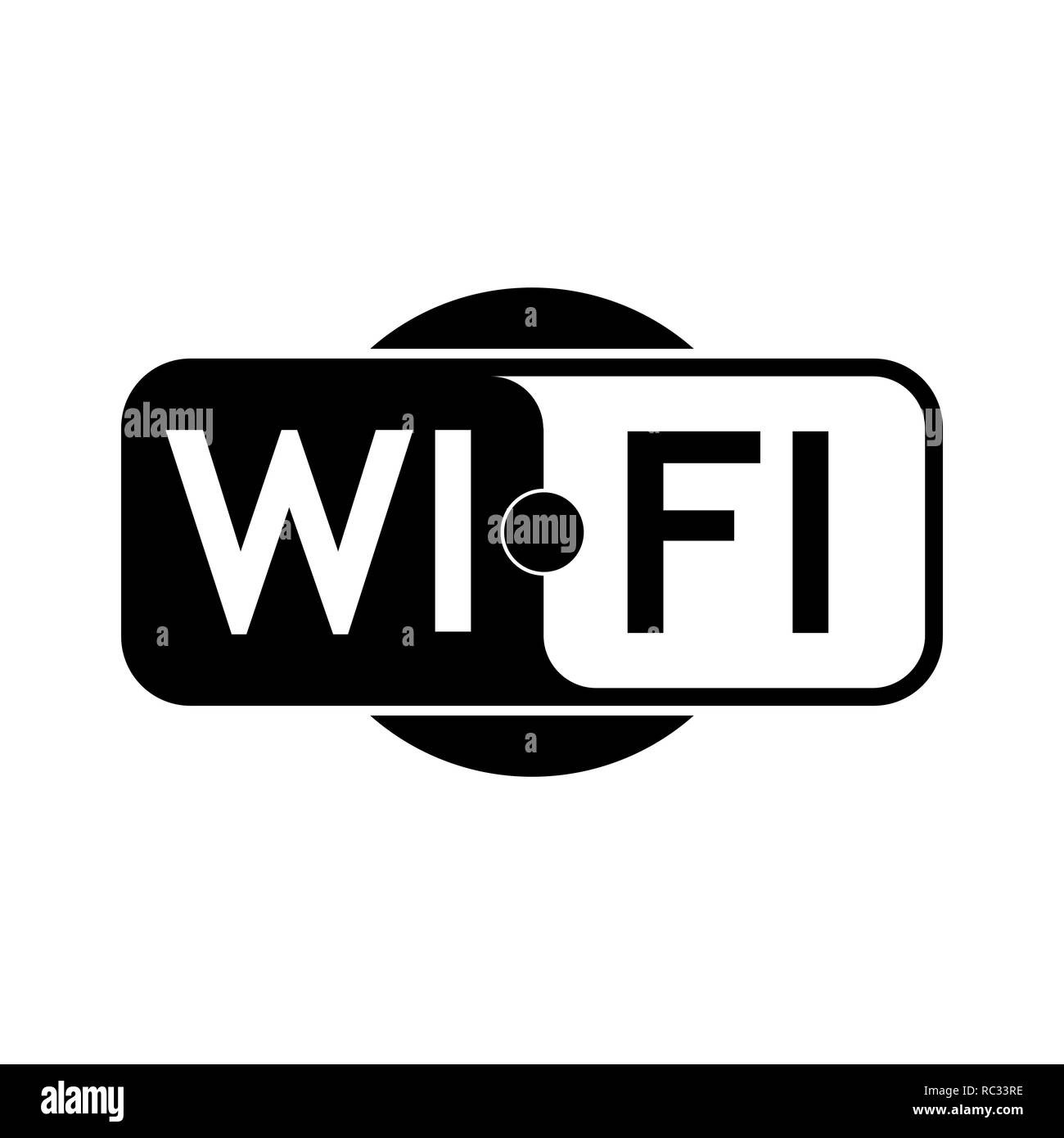 Connessione WiFi gratuita, icona nel design piatto. Illustrazione Vettoriale. Nero icona WiFi su sfondo chiaro. Illustrazione Vettoriale