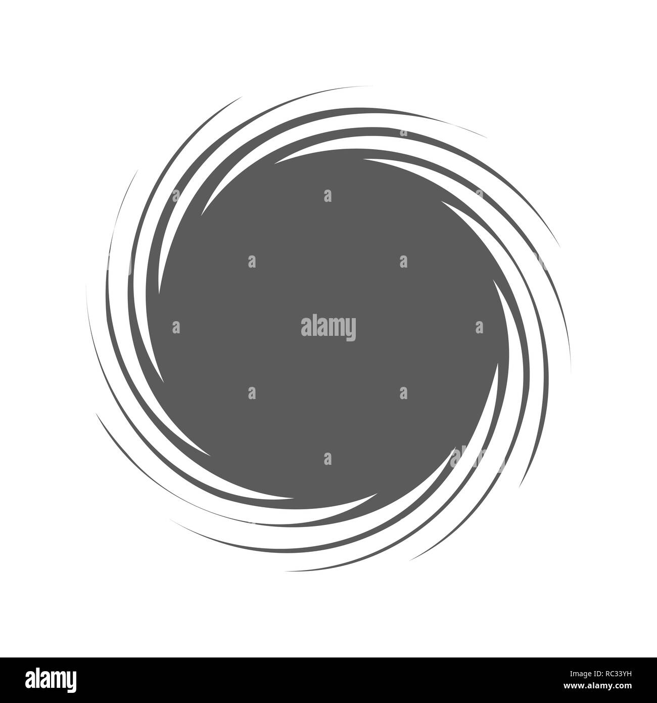 Grigio icona di turbolenza nel design piatto. Illustrazione Vettoriale. Abstract icona di turbolenza su sfondo bianco. Illustrazione Vettoriale