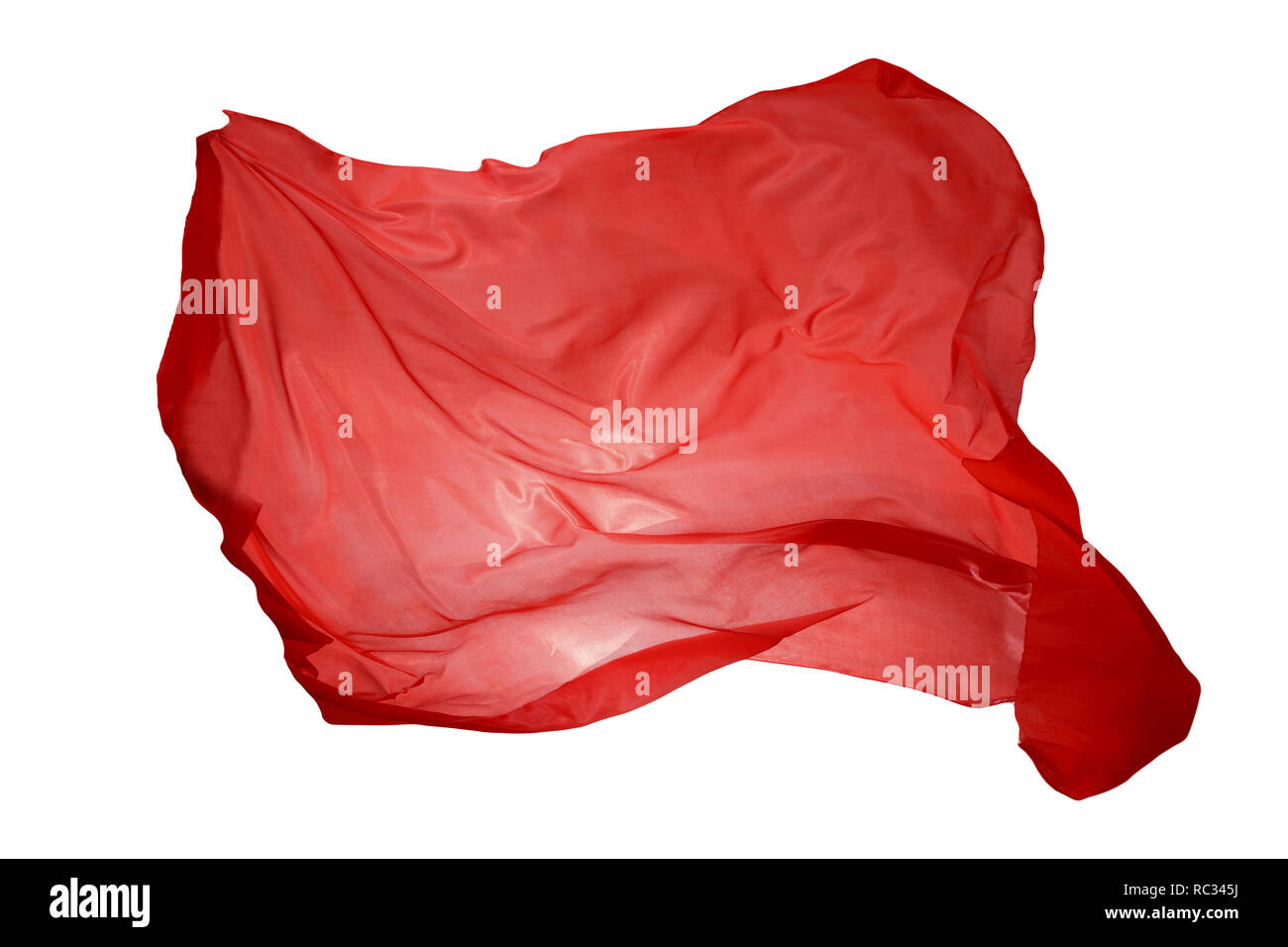 Abstract red battenti tessuto isolato su sfondo bianco Foto Stock