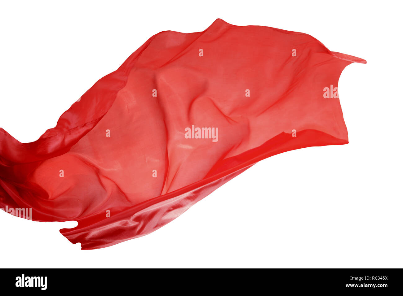 Abstract red battenti tessuto isolato su sfondo bianco Foto Stock