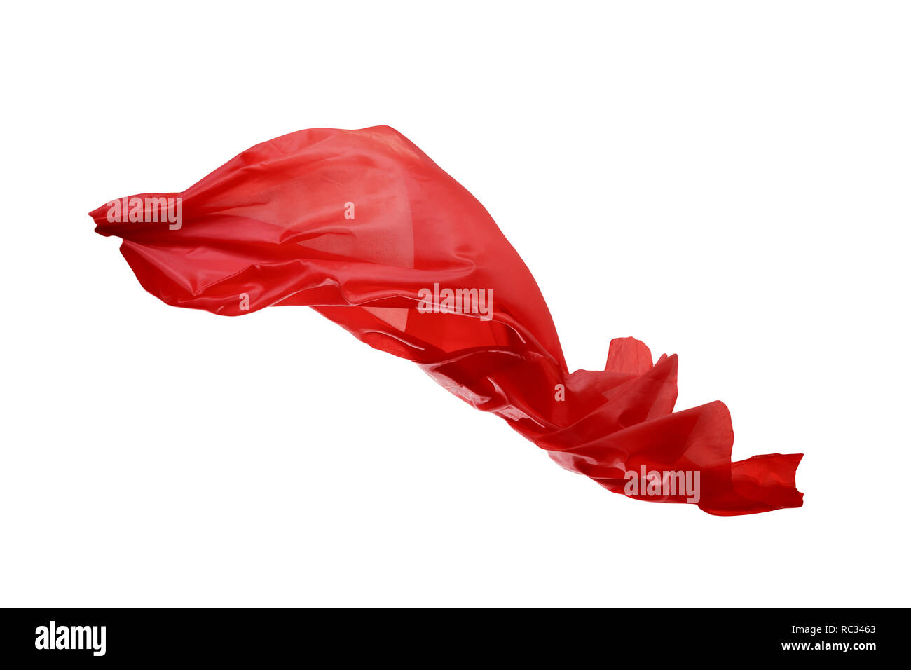 Abstract red battenti tessuto isolato su sfondo bianco Foto Stock