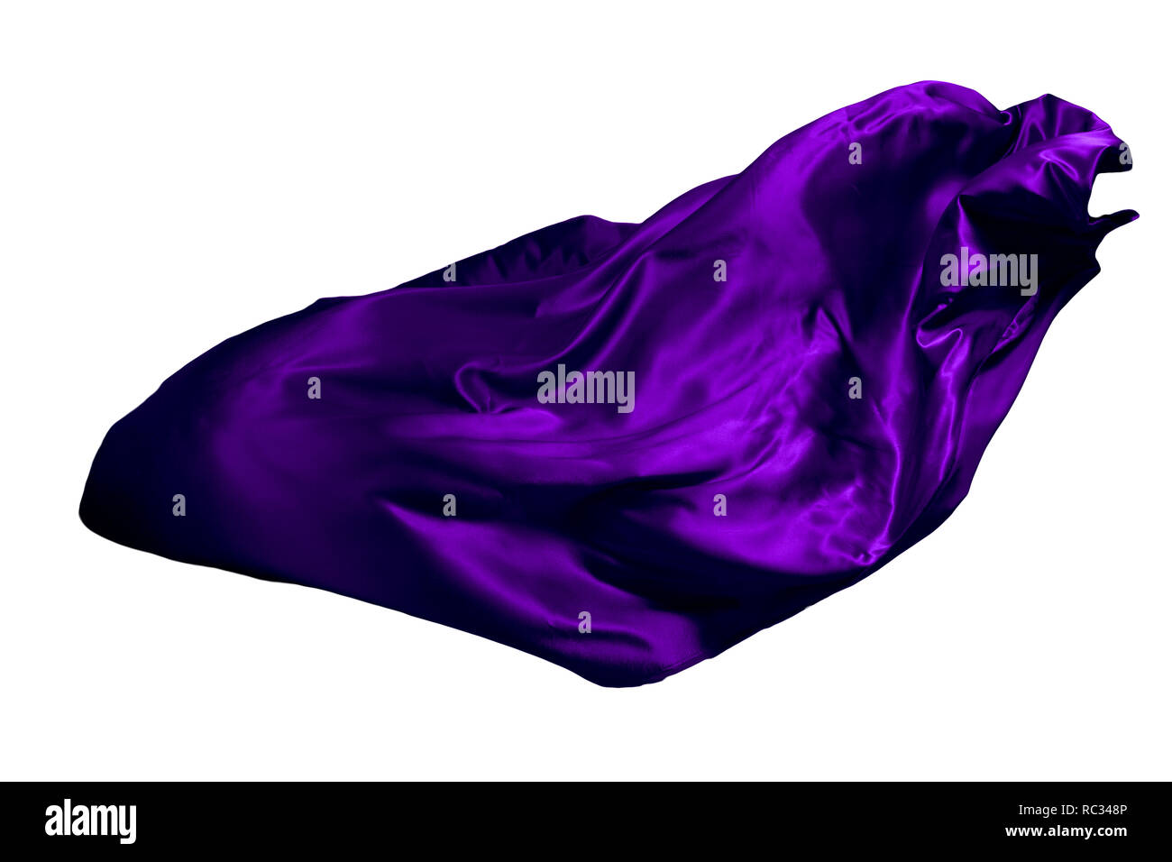 Abstract viola battenti tessuto isolato su sfondo bianco Foto Stock