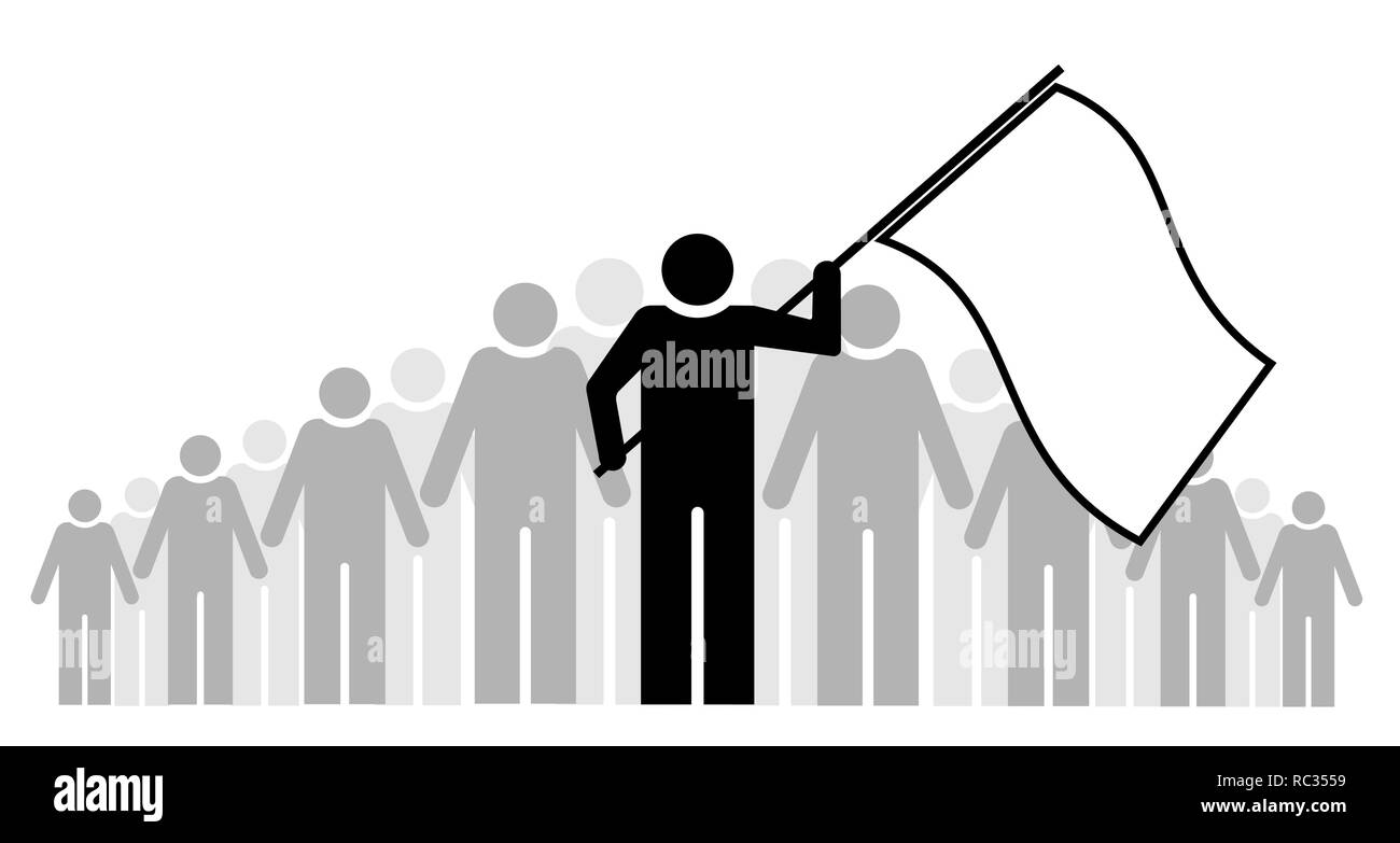 Team o team. Un gruppo di persone e il suo leader o boss. Bandiera del Team o il suo motto. Illustrazione Vettoriale
