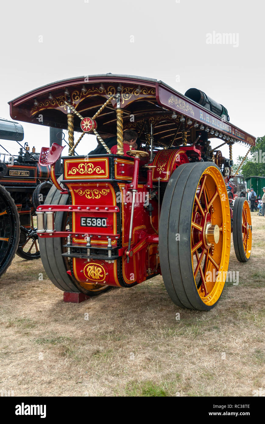 Vintage motore trazione a vapore di Preston Rally, Kent, Inghilterra Foto Stock