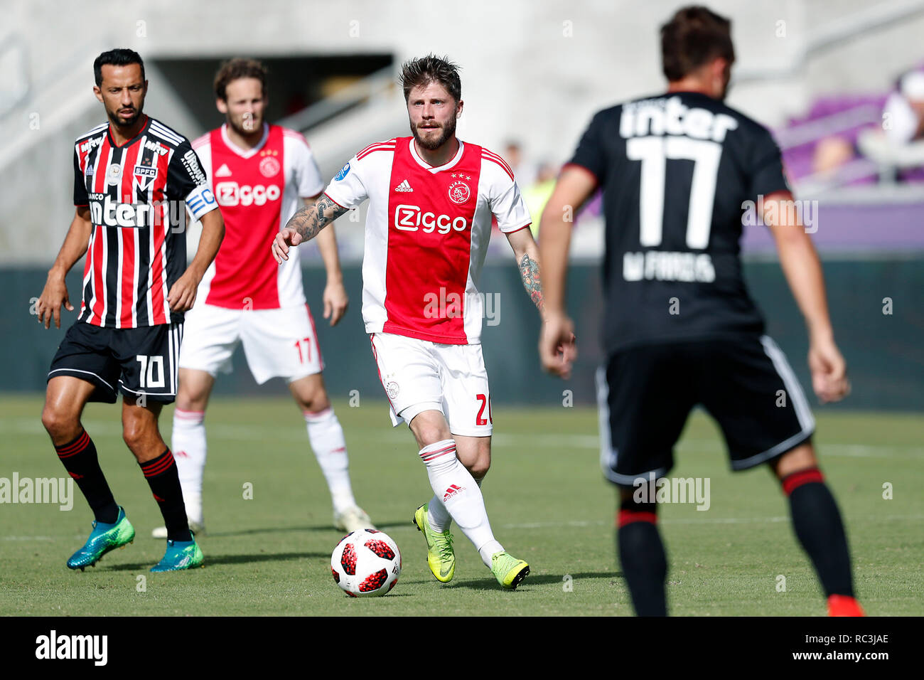 Orlando, Florida, Stati Uniti d'America. Il 12 gennaio 2019. Orlando City Stadium, Lasse Schone durante la Florida Cup gioco Sau Paolo - Ajax 2-4. Credito: Pro scatti/Alamy Live News Foto Stock