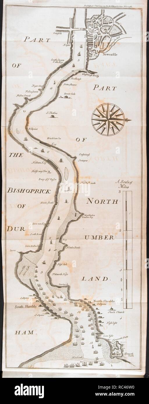 Mappa di parte dei vescovati di Durham e il Northumberland. Divisi dal fiume Tyne. Un pamphlet di protesta circa il commercio del carbone. . Englandâ€™s risentimento. Inghilterra 1796. GARDINER, Ralph, di Chirton, Northumberland. Englandâ€™s contestazione, ecc. Fonte: 290.h.15 frontespizio. Lingua: Inglese. Foto Stock