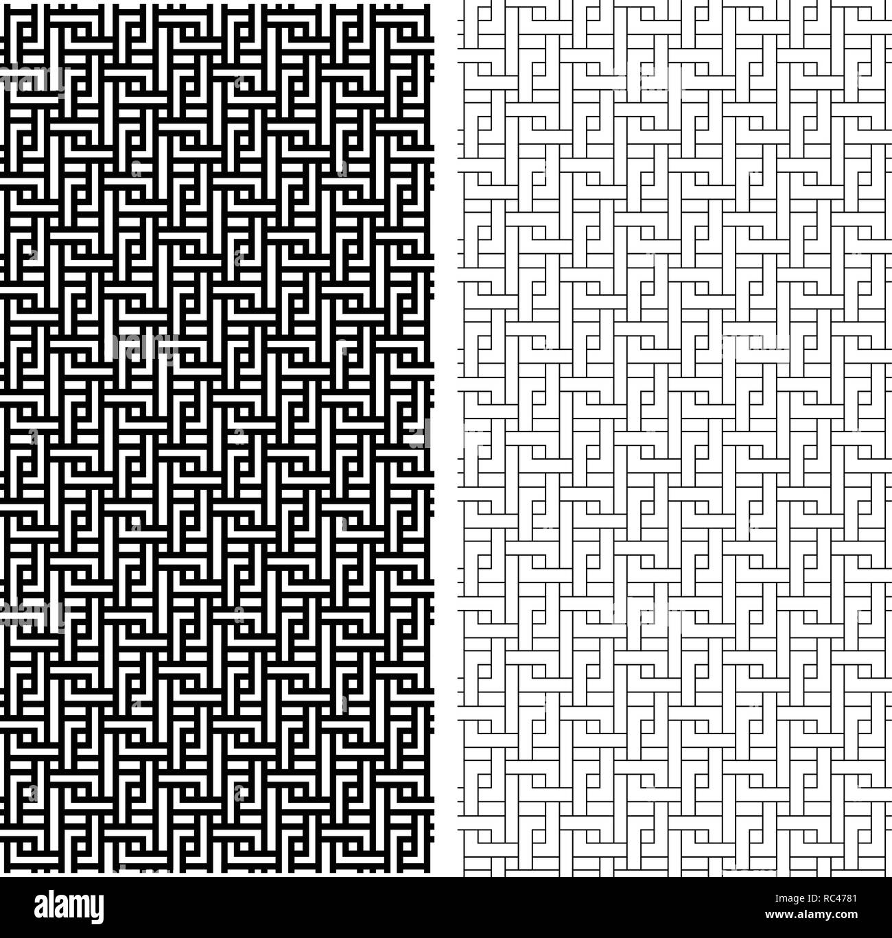Seamless cinese la linea di armatura pattern, vector art design Illustrazione Vettoriale