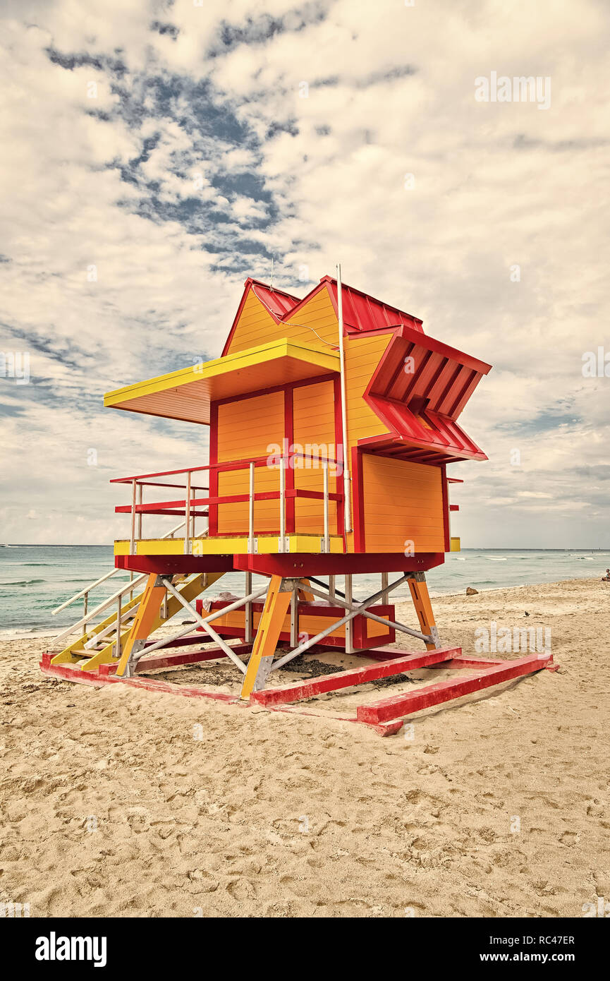 Bagnino Casa Sulla Spiaggia Di Sabbia Di Miami Stati Uniti