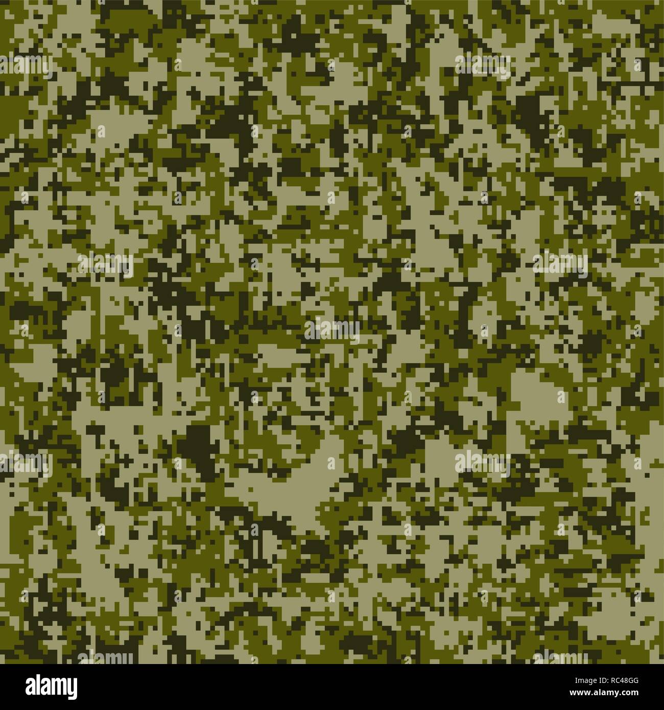 Digital camouflage seamless pattern. Geometrica astratta texture militare. Ripetere moderno ed elegante tessuto sfondo con dati QR Pixel Camo F Illustrazione Vettoriale