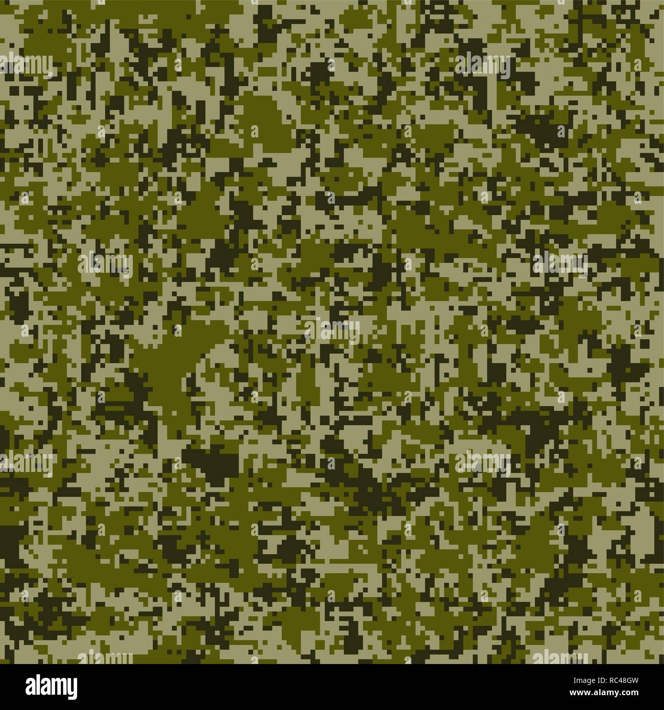 Digital camouflage seamless pattern. Geometrica astratta texture militare. Ripetere moderno ed elegante tessuto sfondo con dati QR Pixel Camo F Illustrazione Vettoriale