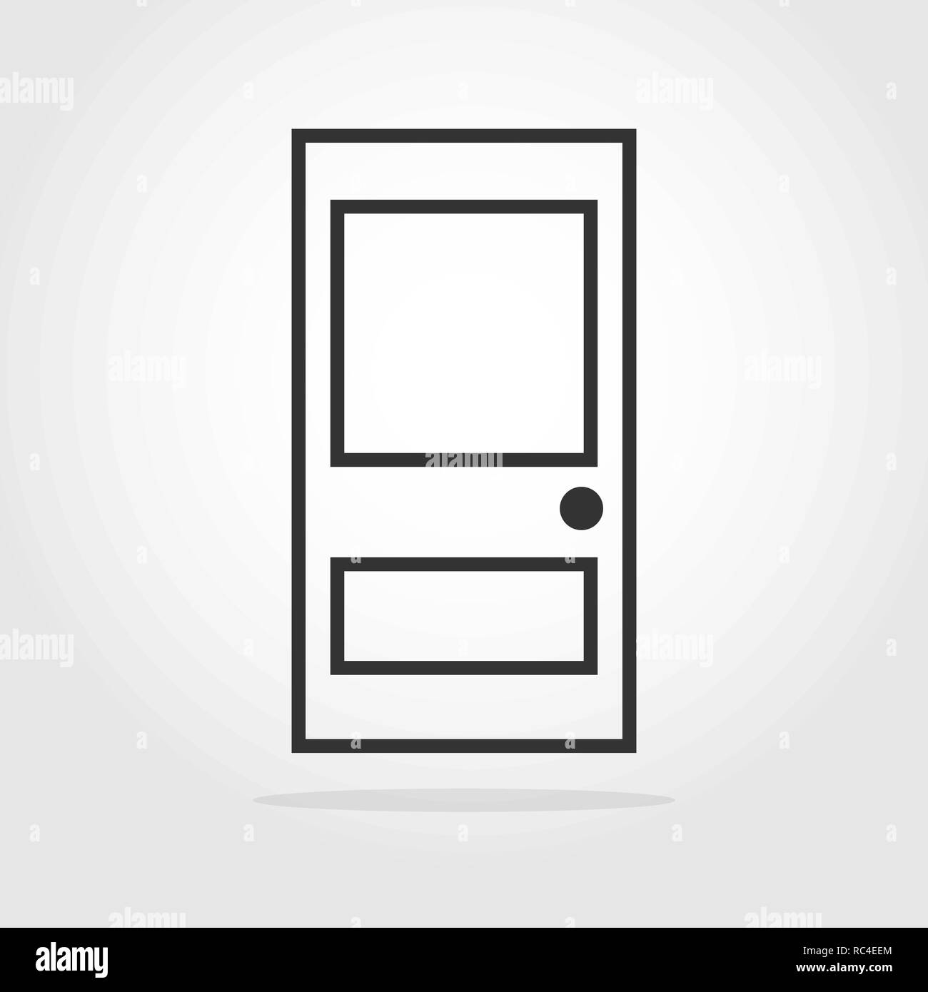 Icona porta in design piatto. Illustrazione Vettoriale. Grigio minimalista porta isolata del simbolo Illustrazione Vettoriale