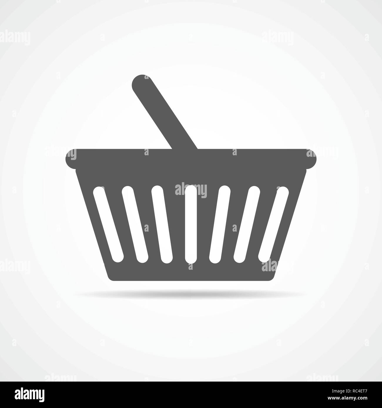 Carrello icona nel design piatto. Illustrazione Vettoriale. Cestello grigio icona sullo sfondo luminoso Illustrazione Vettoriale