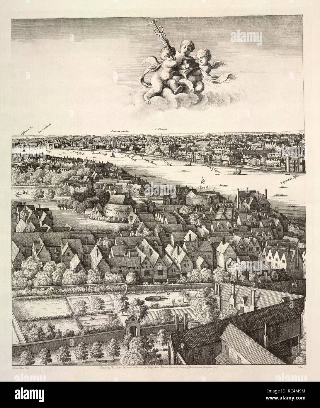 Londra. Londra. [Da Whitehall scale per oltre San Cathe. Amsterdam : C. Danckers, 1647. Vista di una parte di Londra. Immagine presa da Londra. [Da Whitehall scale per oltre St. Catherine.] Wenceslaus Hollar delineauit et fecit. Londini et Antwerpiae, 1647. Originariamente pubblicato/prodotto in Amsterdam : C. Danckers, 1647. . Fonte: maps.175.v.1.(2), il foglio II. Foto Stock