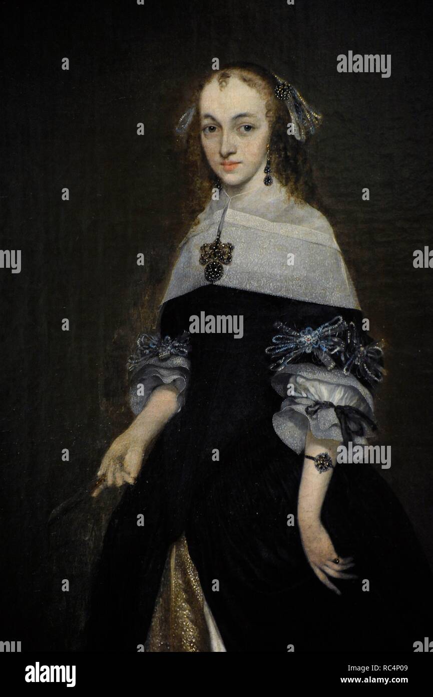 Gerard ter Borch (1617-1681). Pittore olandese. Ritratto di Catarina van Leunink, 1662-1663. Lo stato Museo Hermitage. San Pietroburgo. La Russia. Foto Stock