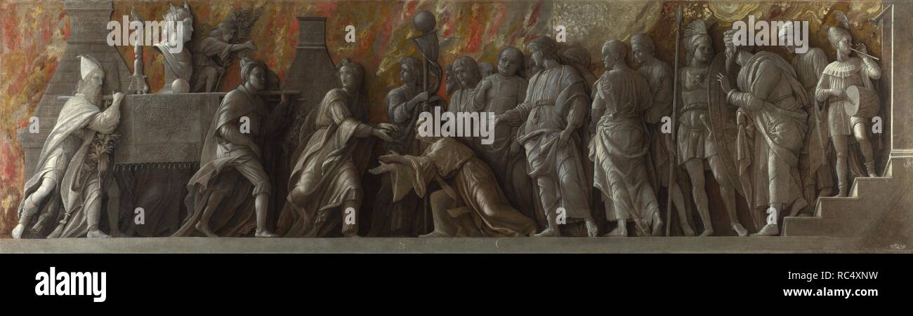 L'introduzione del culto di Cibele a Roma. Museo: National Gallery di Londra. Autore: Mantegna, ANDREA. Foto Stock