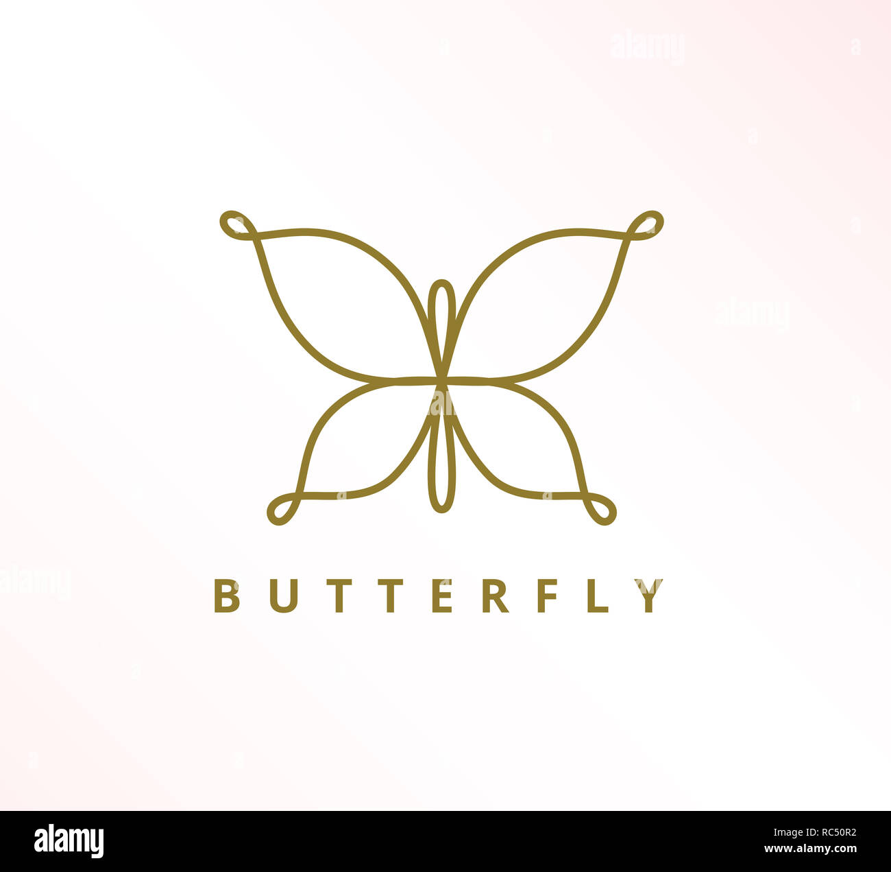 Semplice eleganza minimalista linea continua butterfly icona logo vettoriale del modello di progettazione Foto Stock